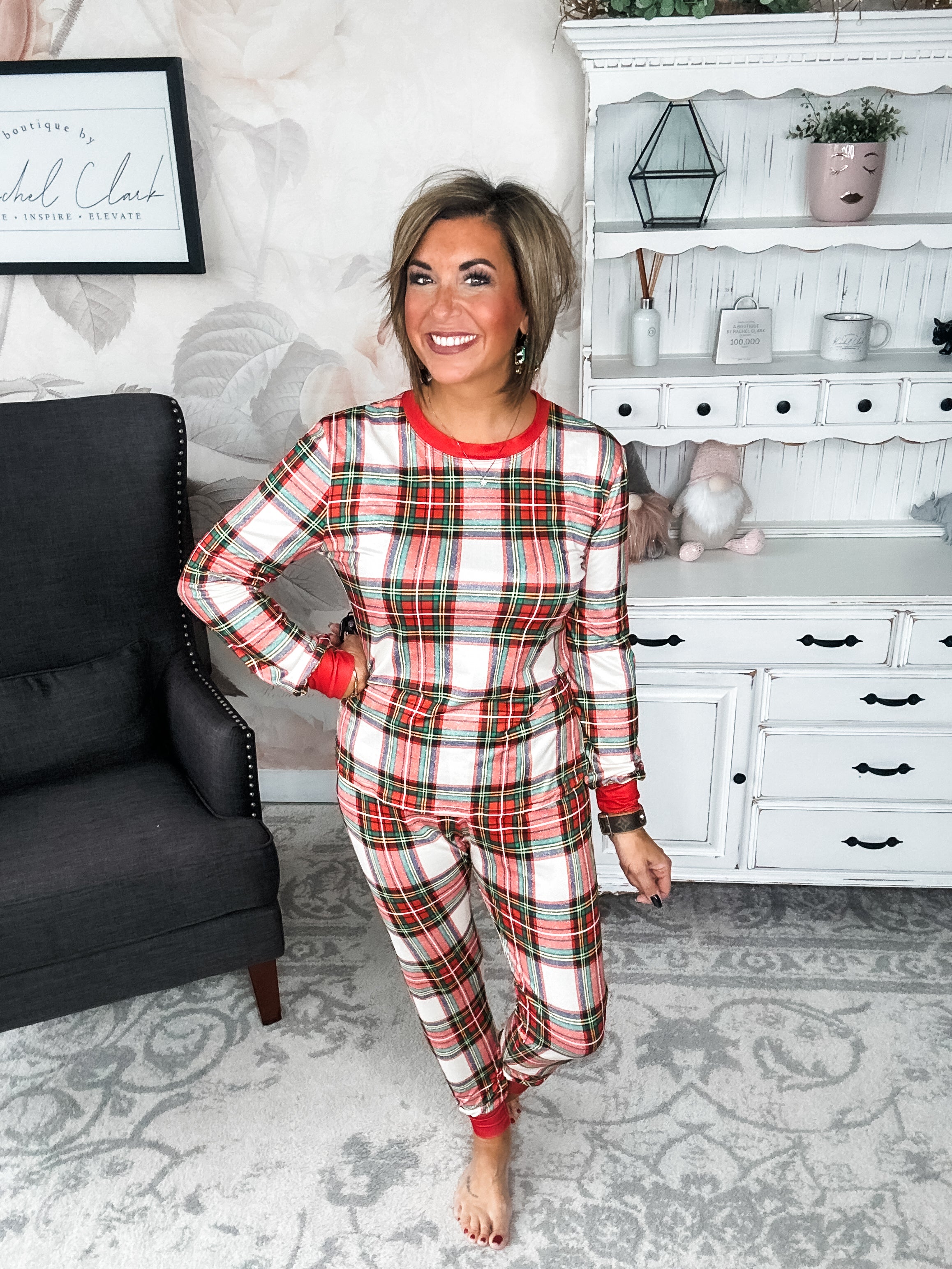Mrs. Claus Plaid Christmas Pajamas