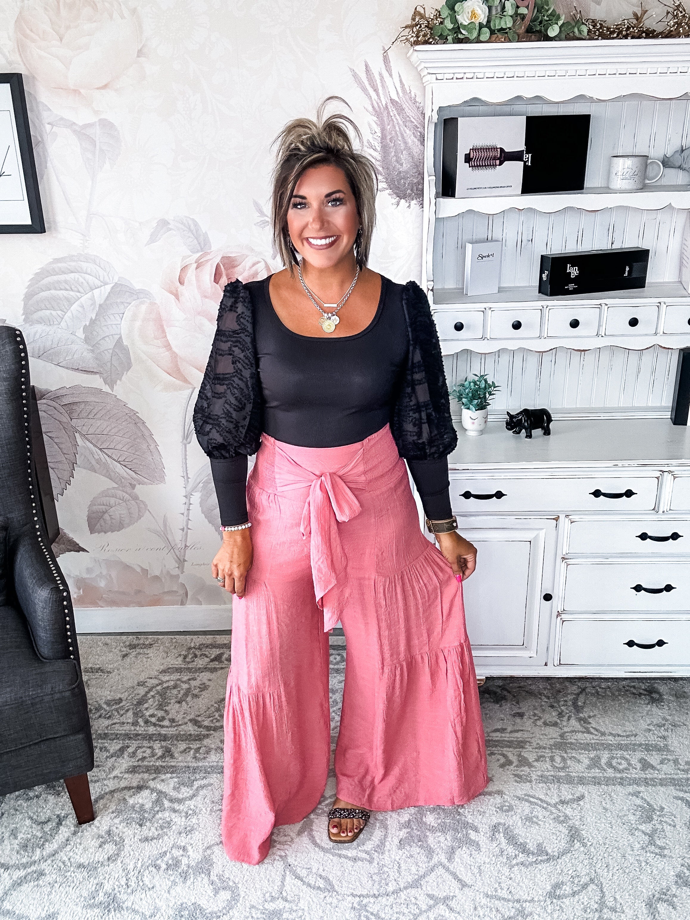 Beyond Beauty Sheer Sleeve Bodysuit