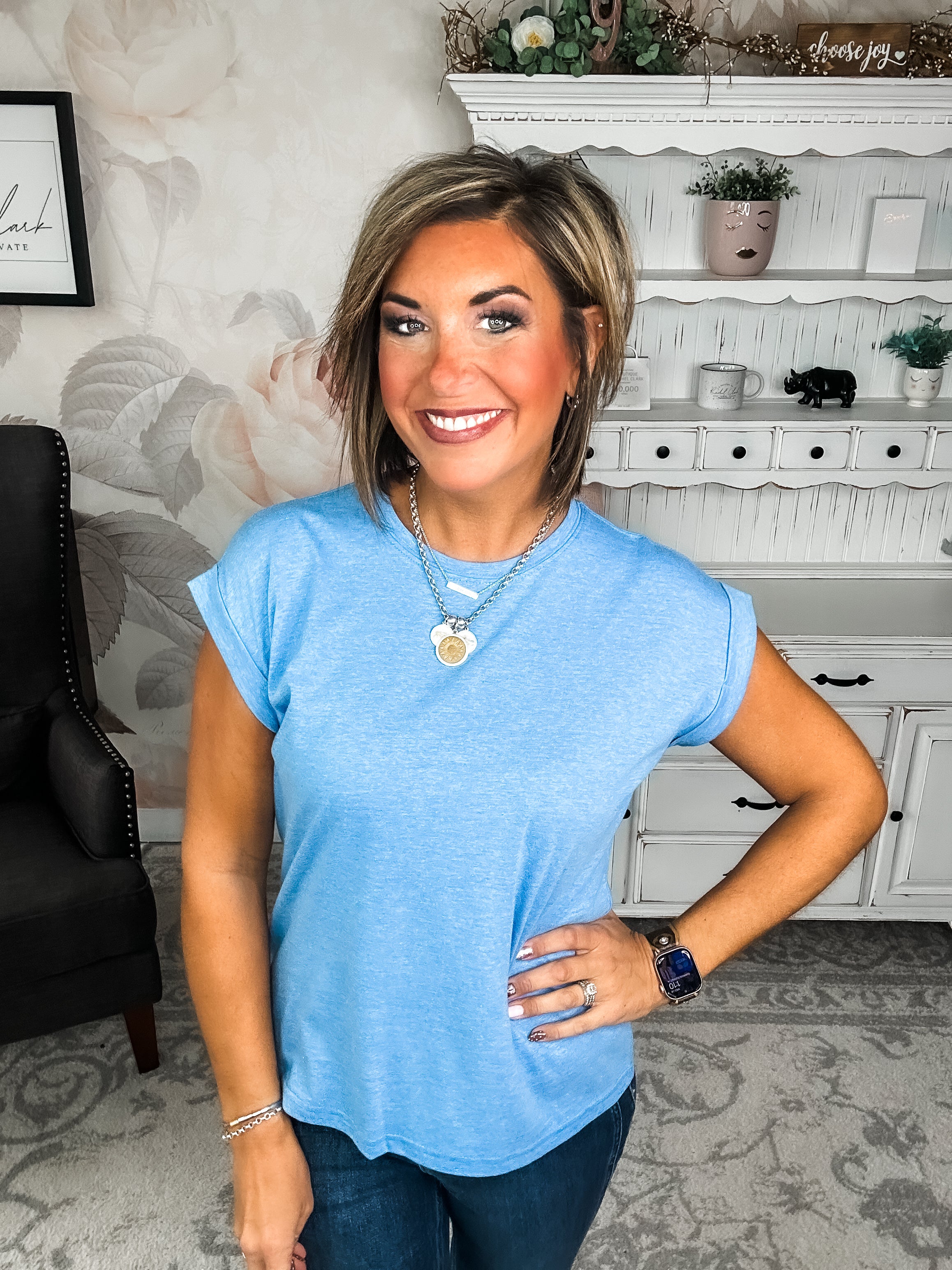 Up All Night Short Sleeve Tee - Ocean Blue