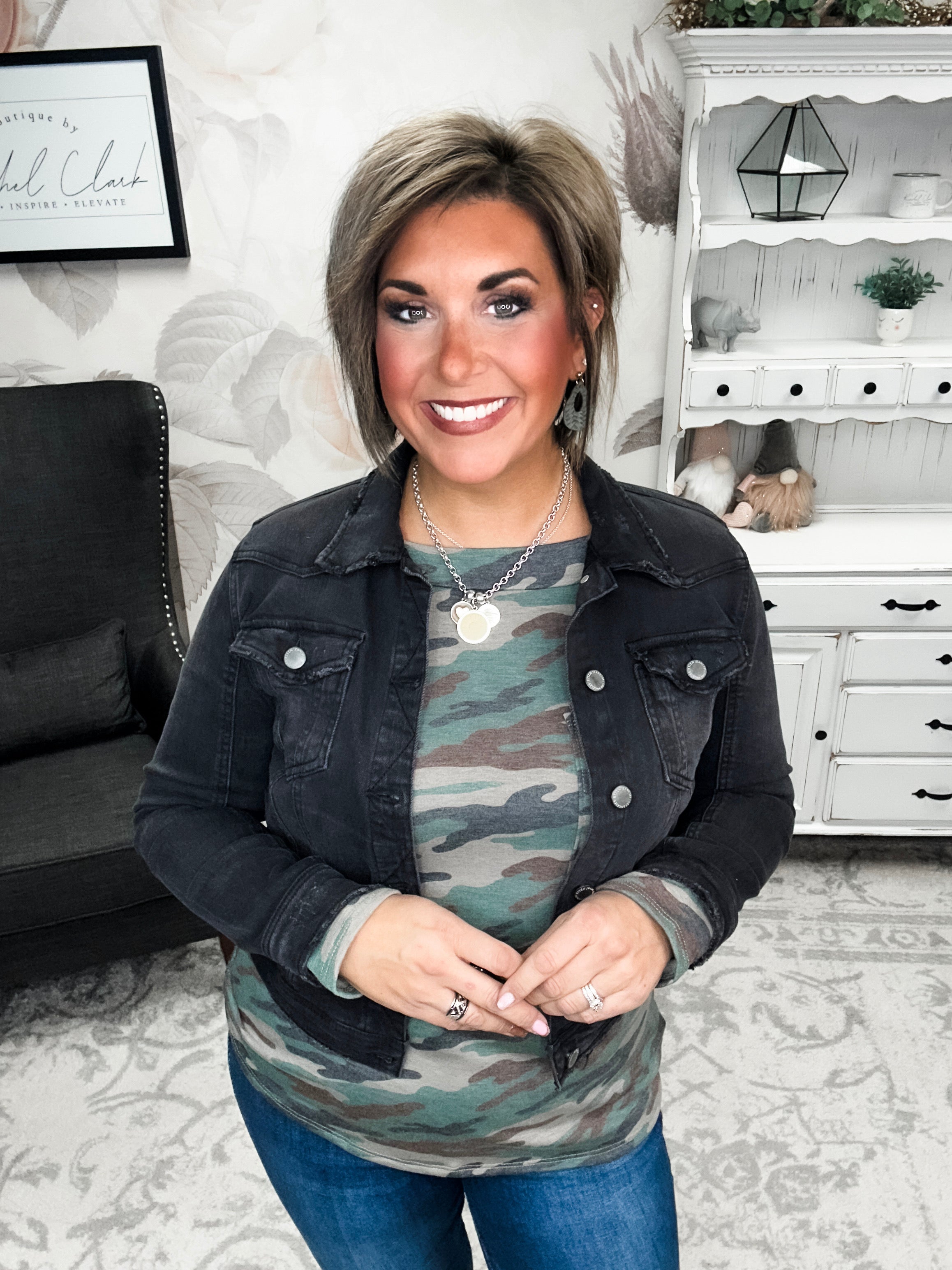 Sitting All Alone Camo Top