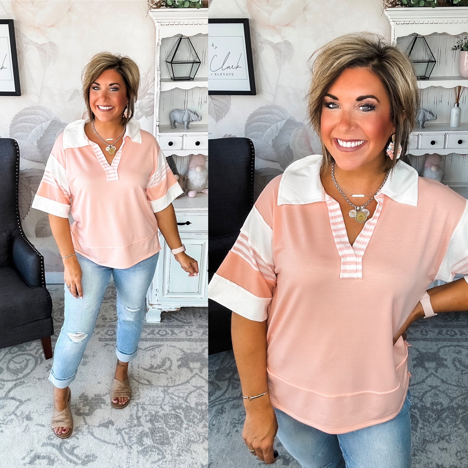 Something Felt Right Pullover - Light Pink