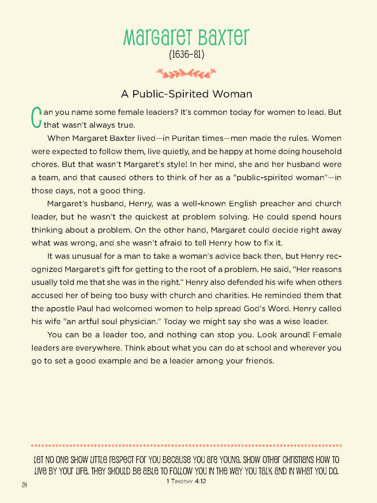 Margaret Baxter A Public Spirited Woman