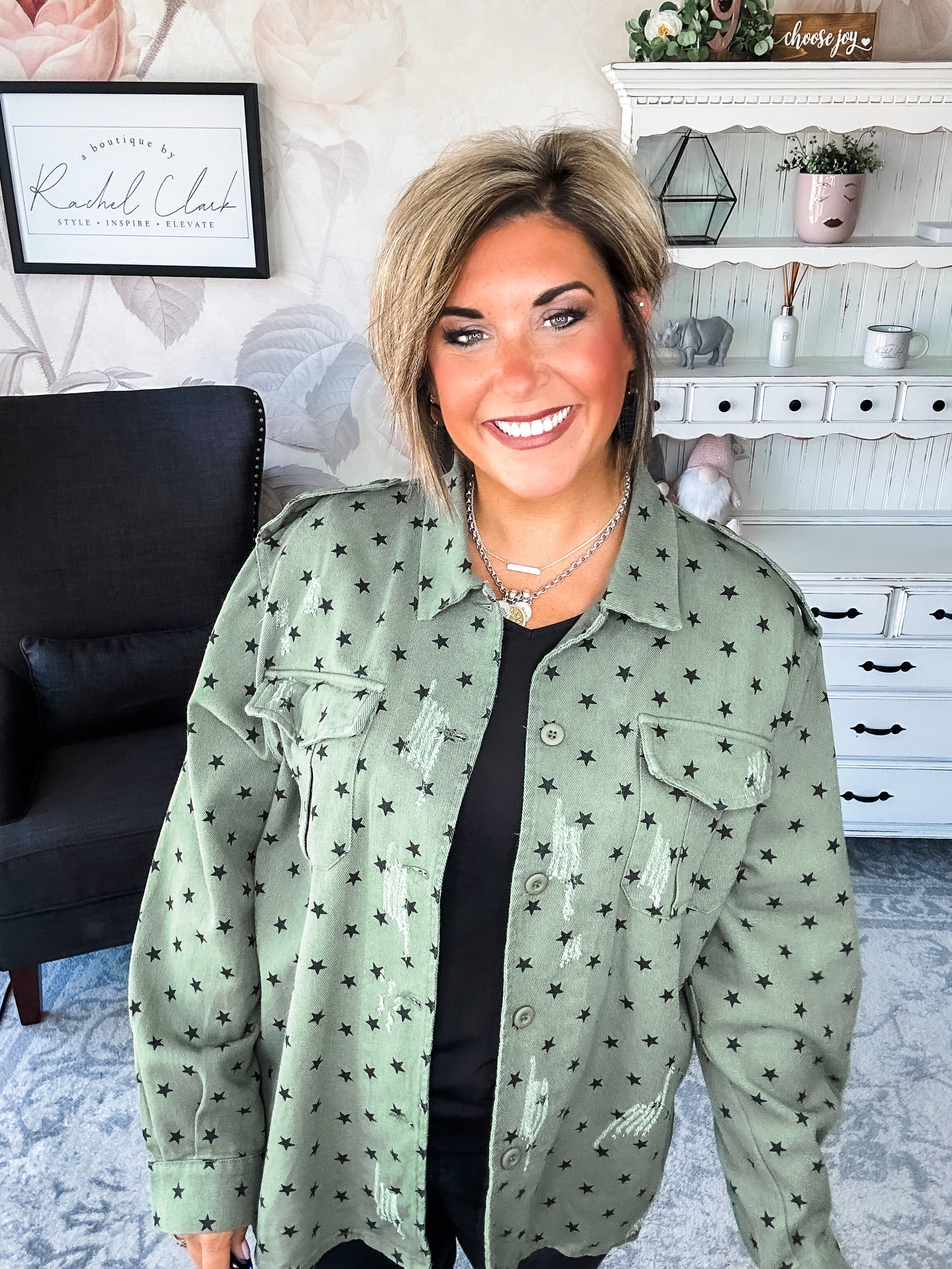 Star of the Show Distressed Shacket