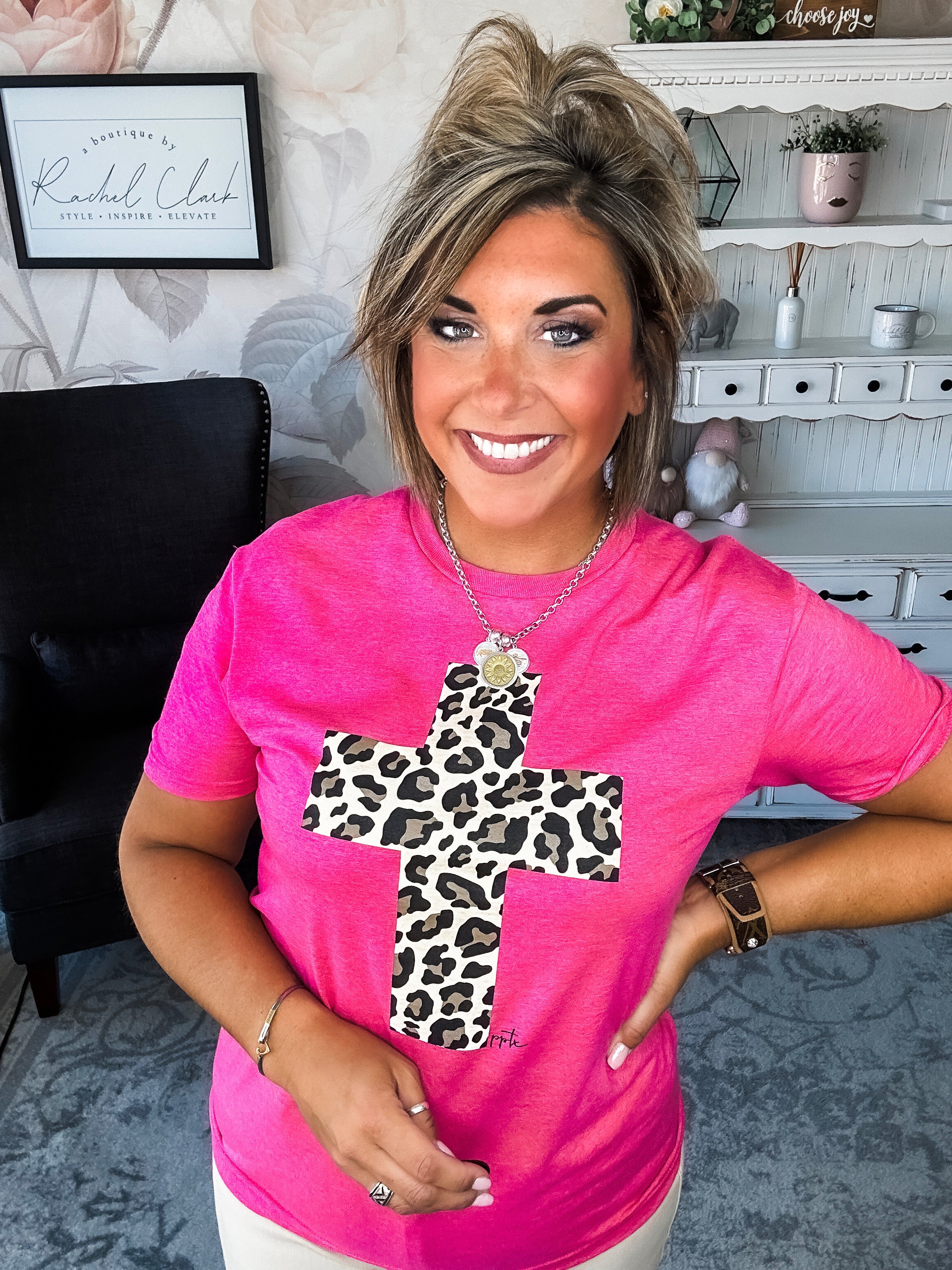 Leopard Cross Graphic Tee