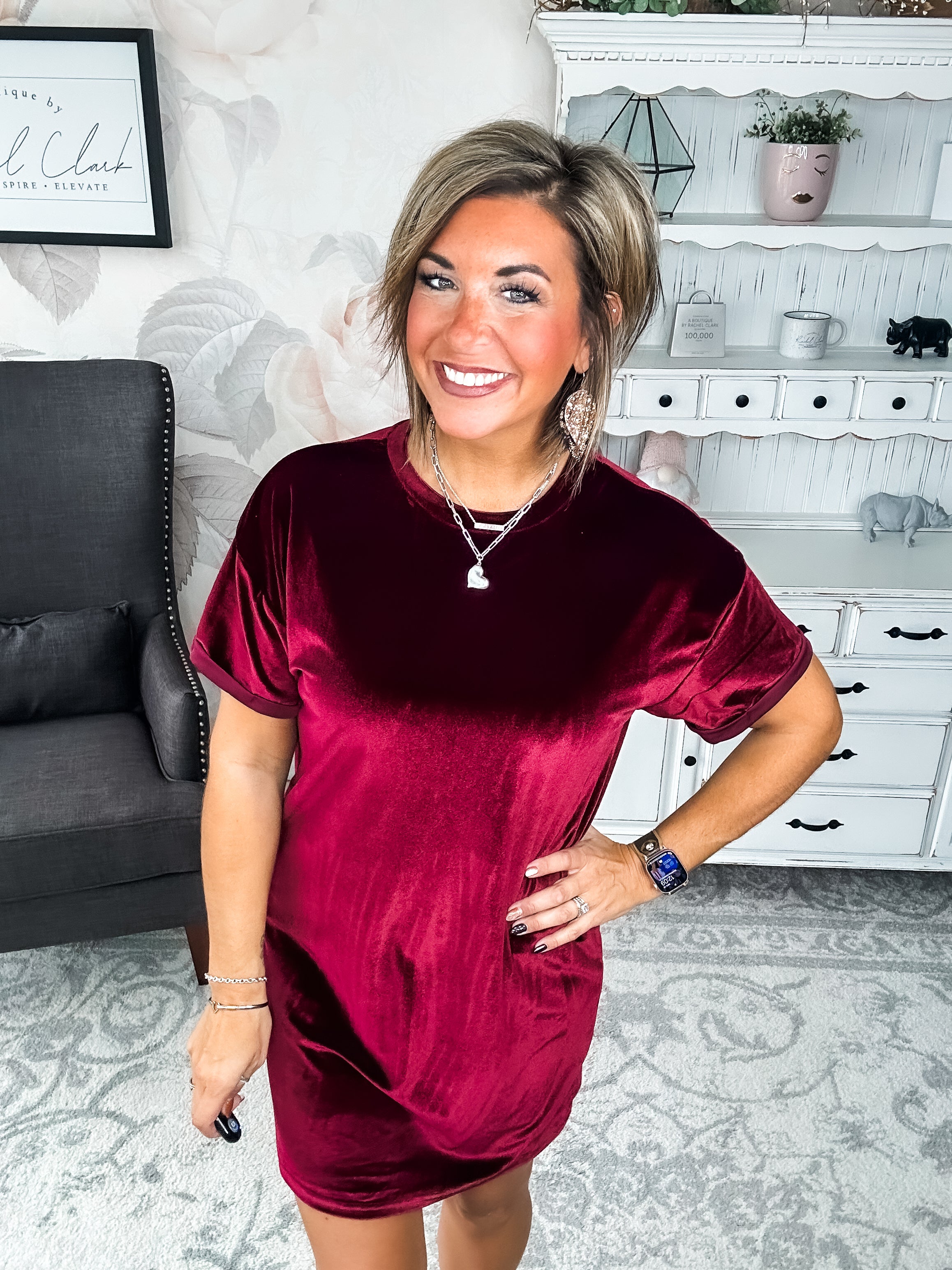 Perfect Memories Velvet Shirt Dress