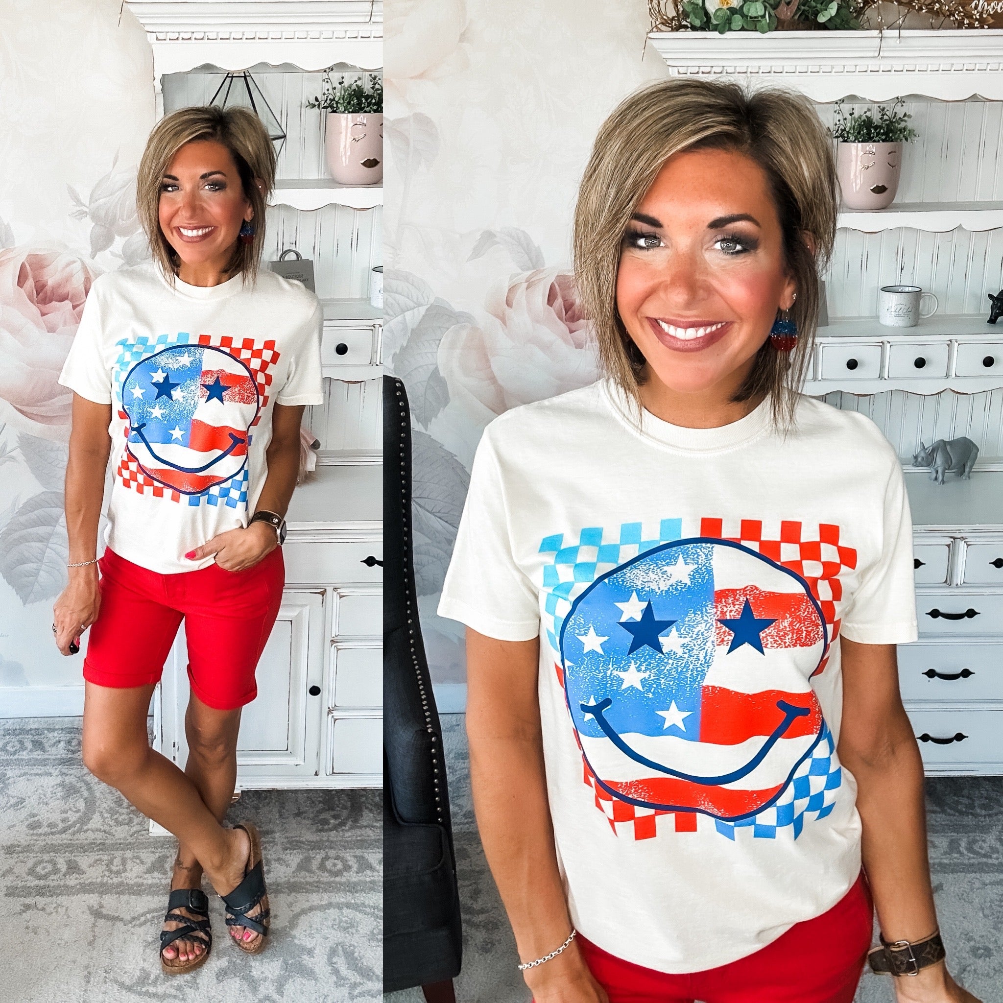 Patriotic Smiley Graphic Tee