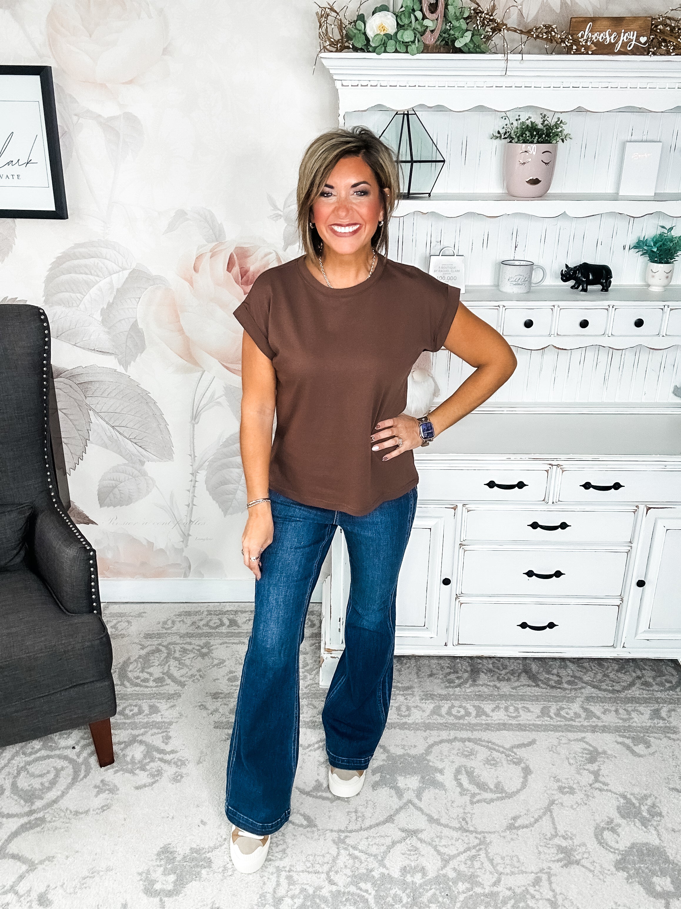 BLACK FRIDAY EXCLUSIVE - Up All Night Short Sleeve Tee - Brown