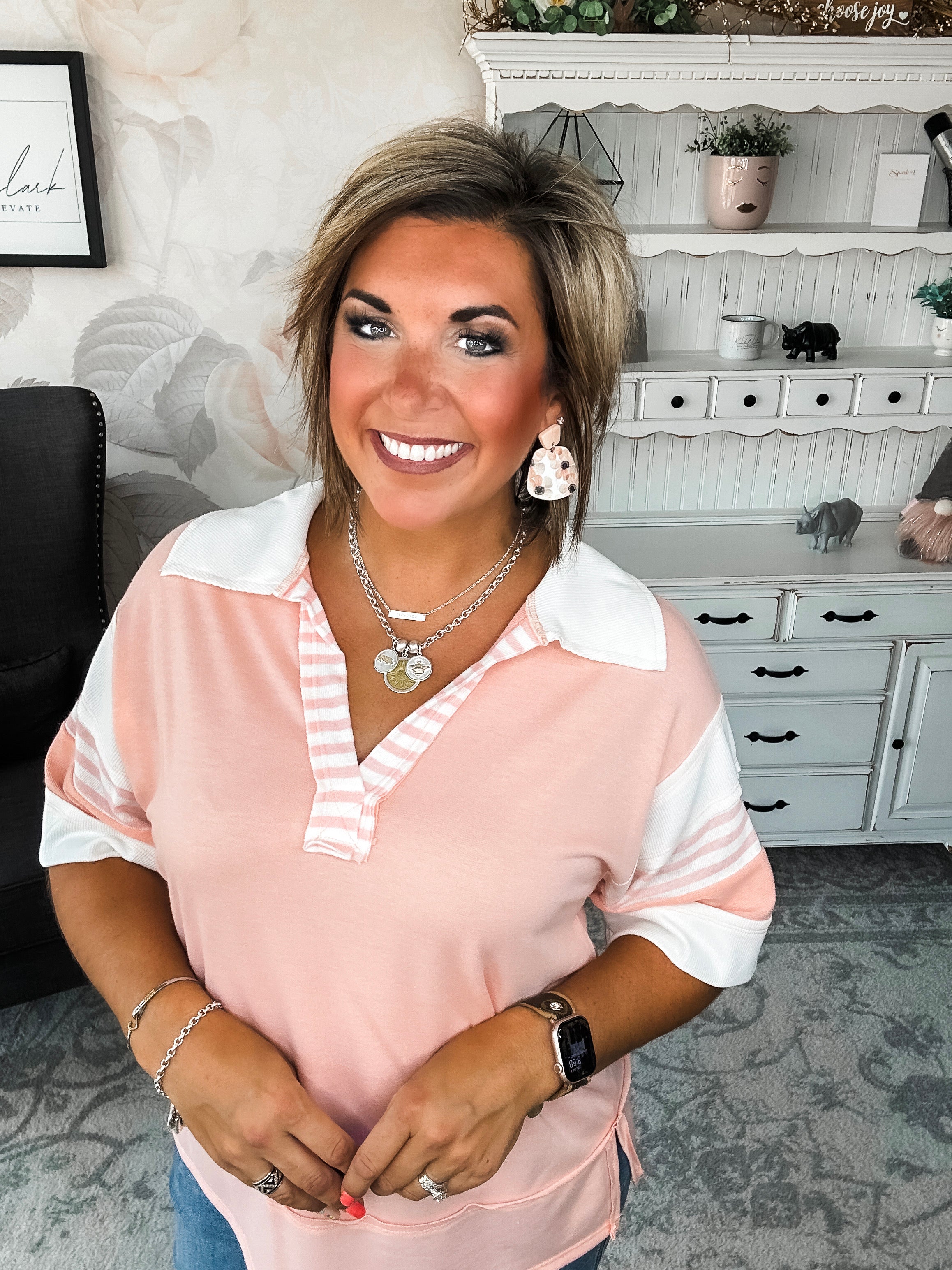 Something Felt Right Pullover - Light Pink