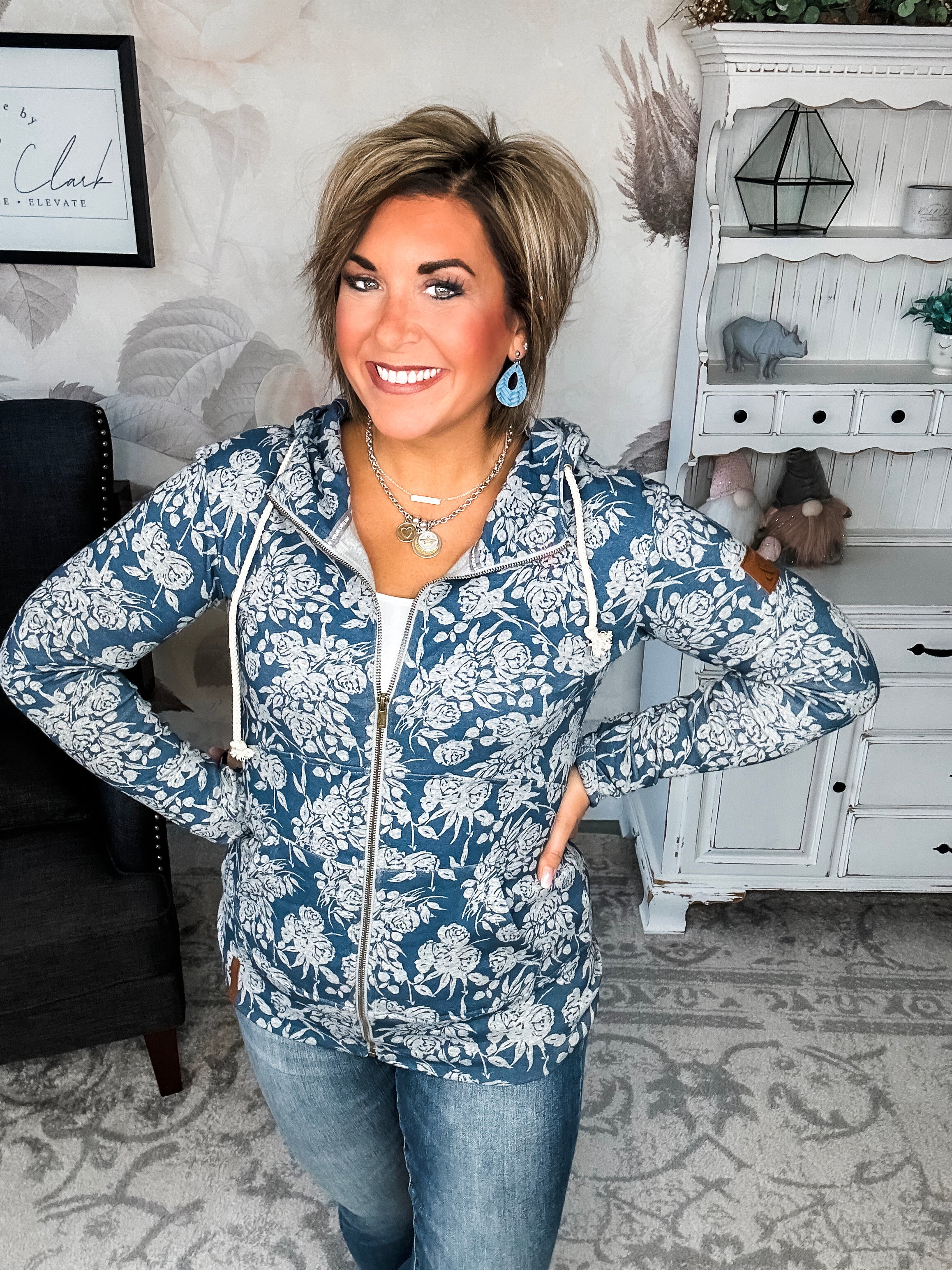 Ampersand Avenue Fullzip Sweatshirt - Twilight Blooms