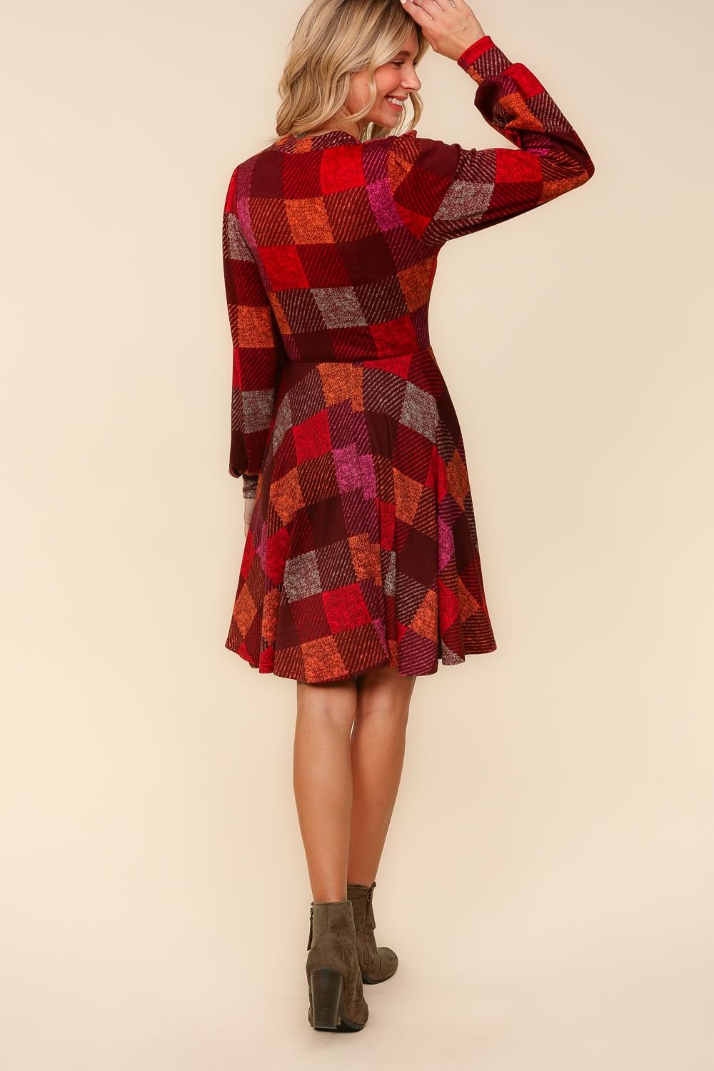 Time For Comfort Dress - Red Checker