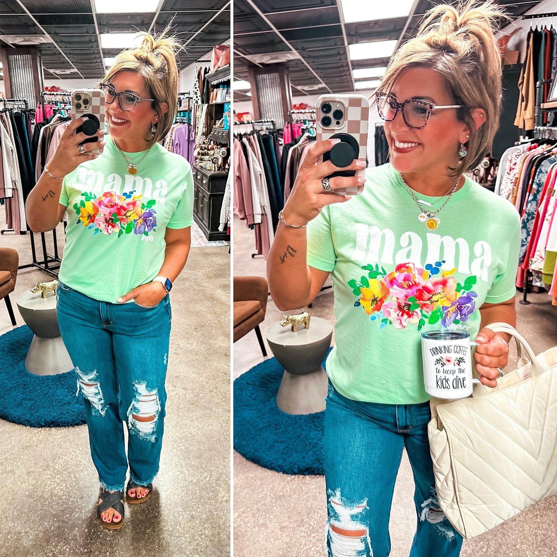 Watercolor Floral Mama Graphic Tee