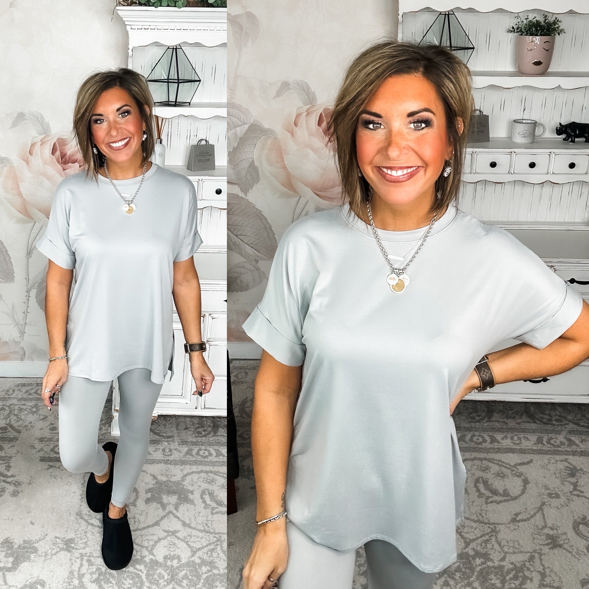 What You've Been Waiting For Lounge Set - Light Grey