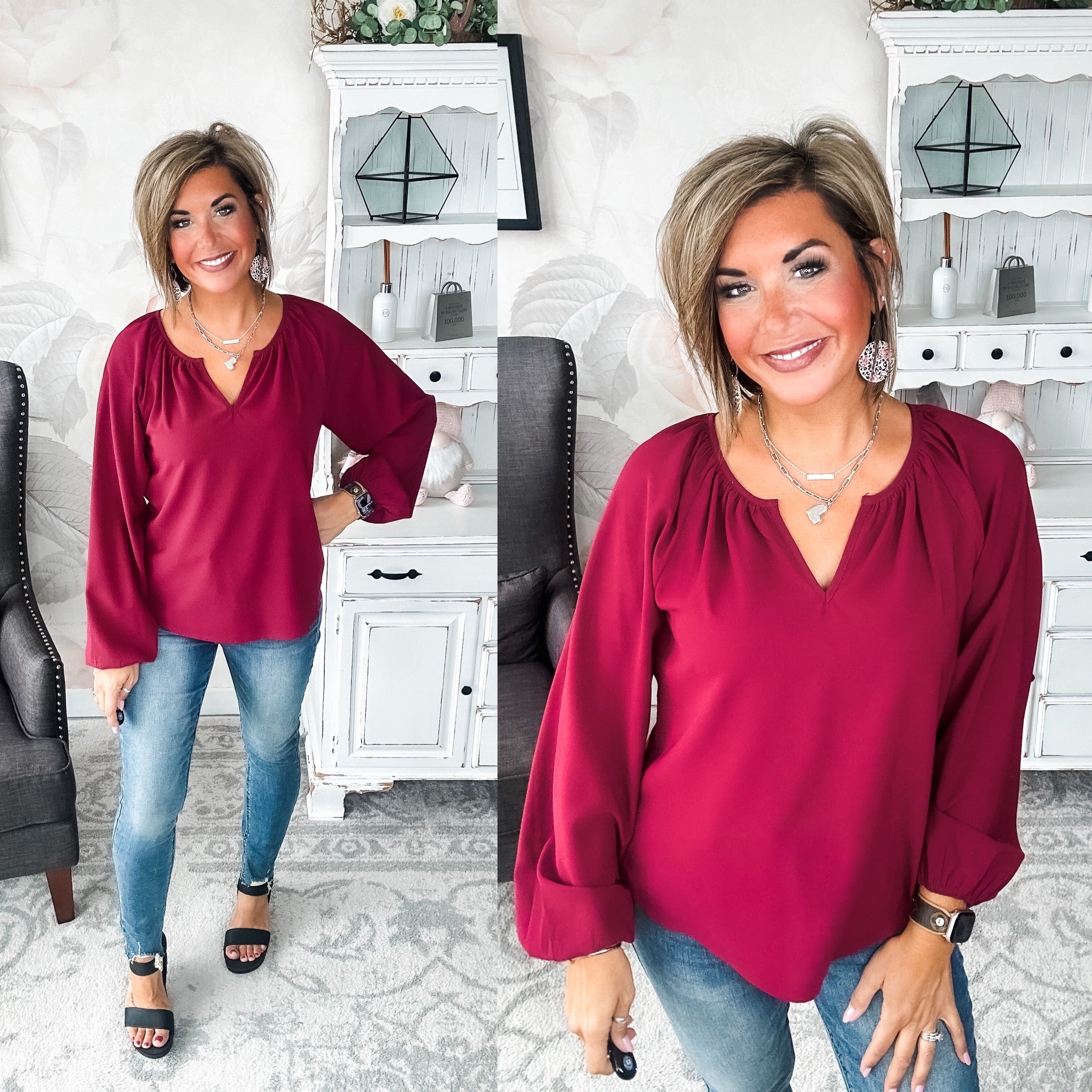 I Hear You Blouse - Wine