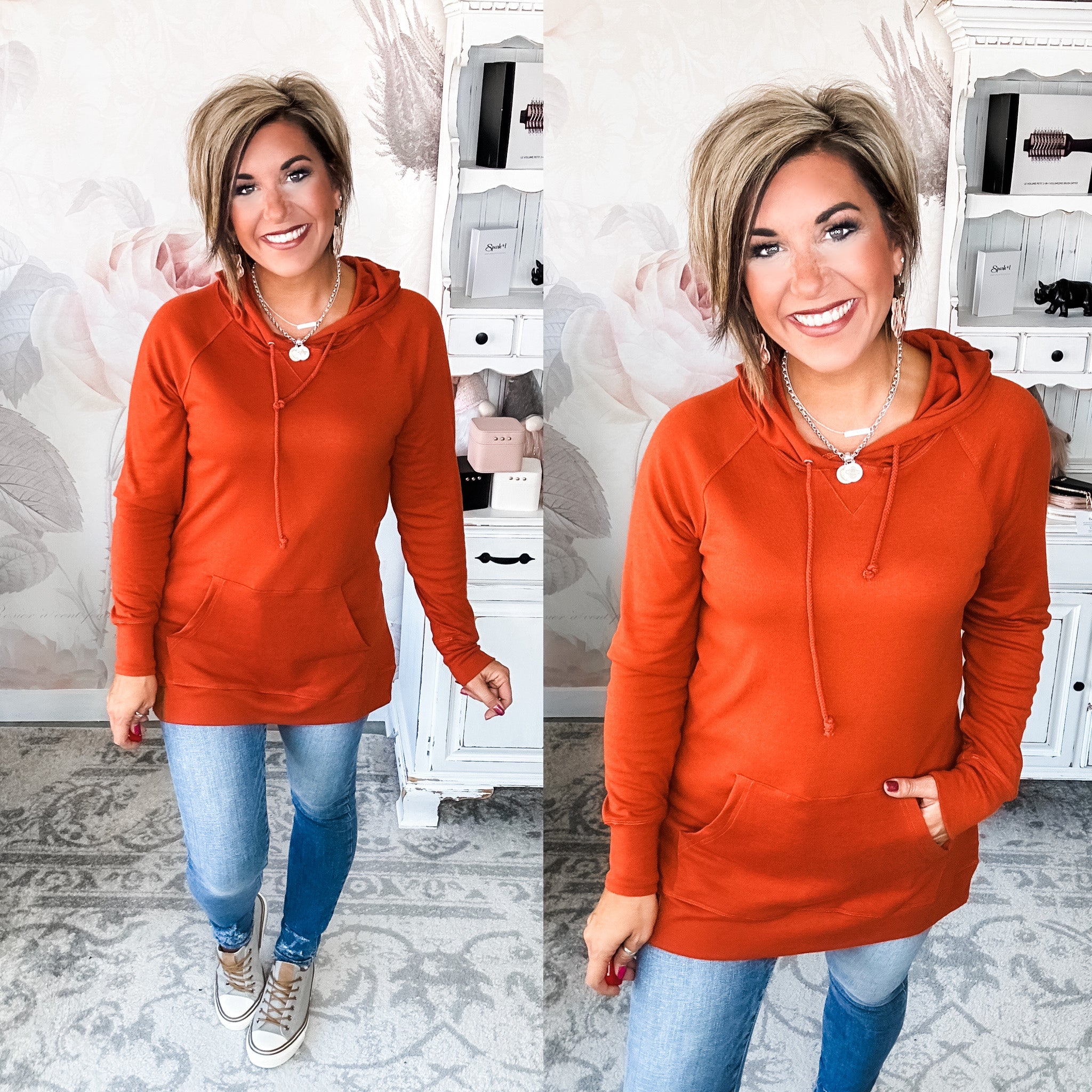 Ampersand Avenue SideSlit Hoodie - Blazing Autumn