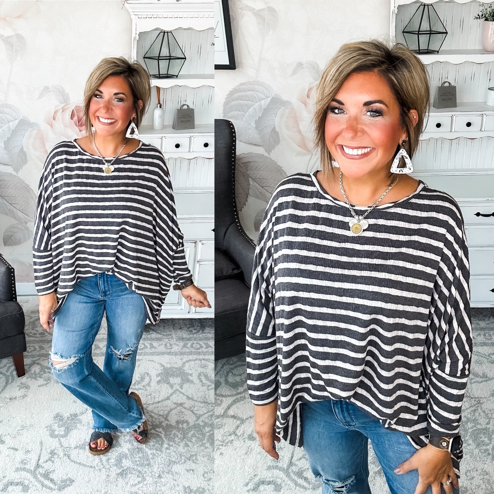 See My Whole Life Boxy Top - Grey