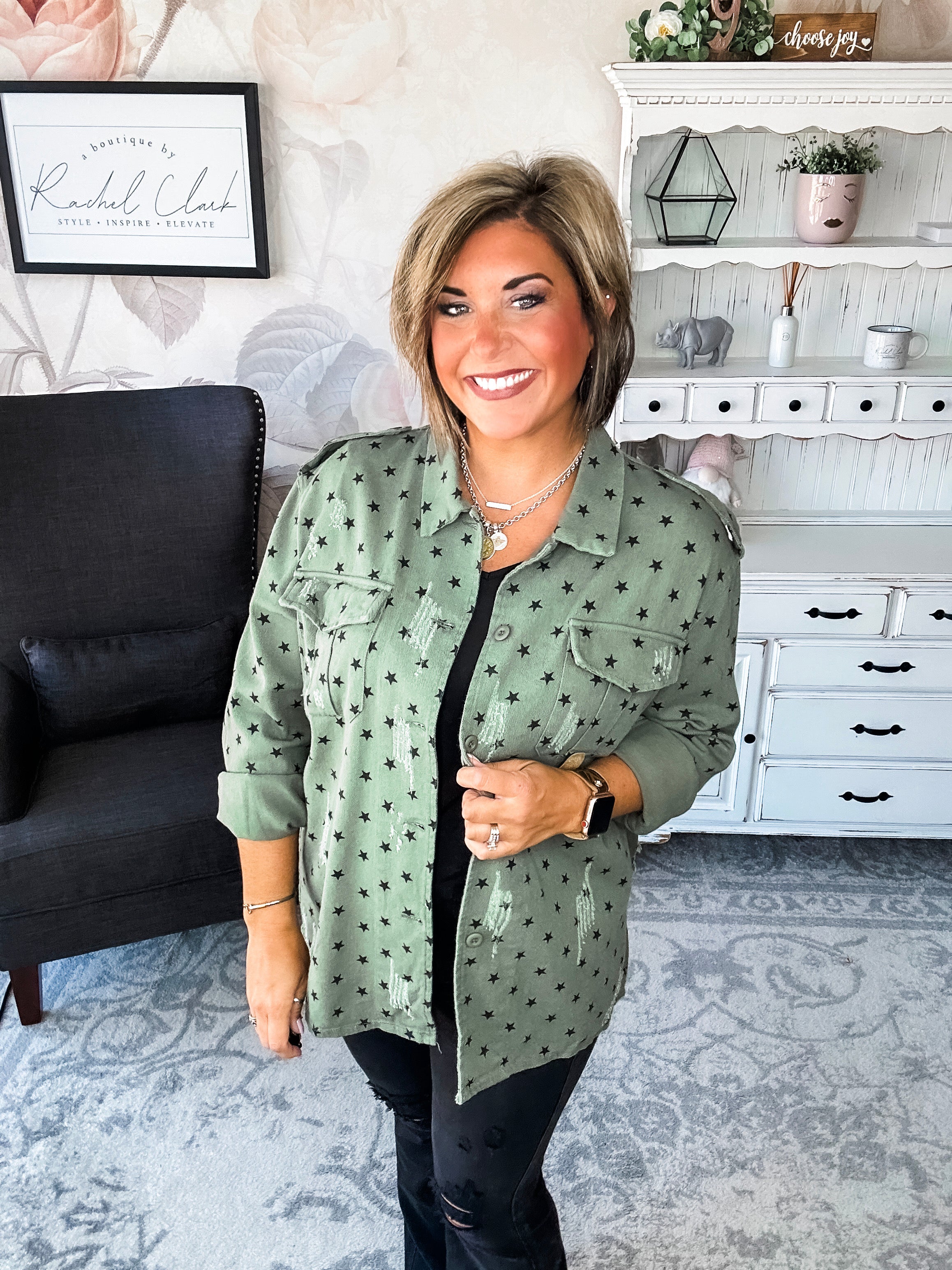 Star of the Show Distressed Shacket