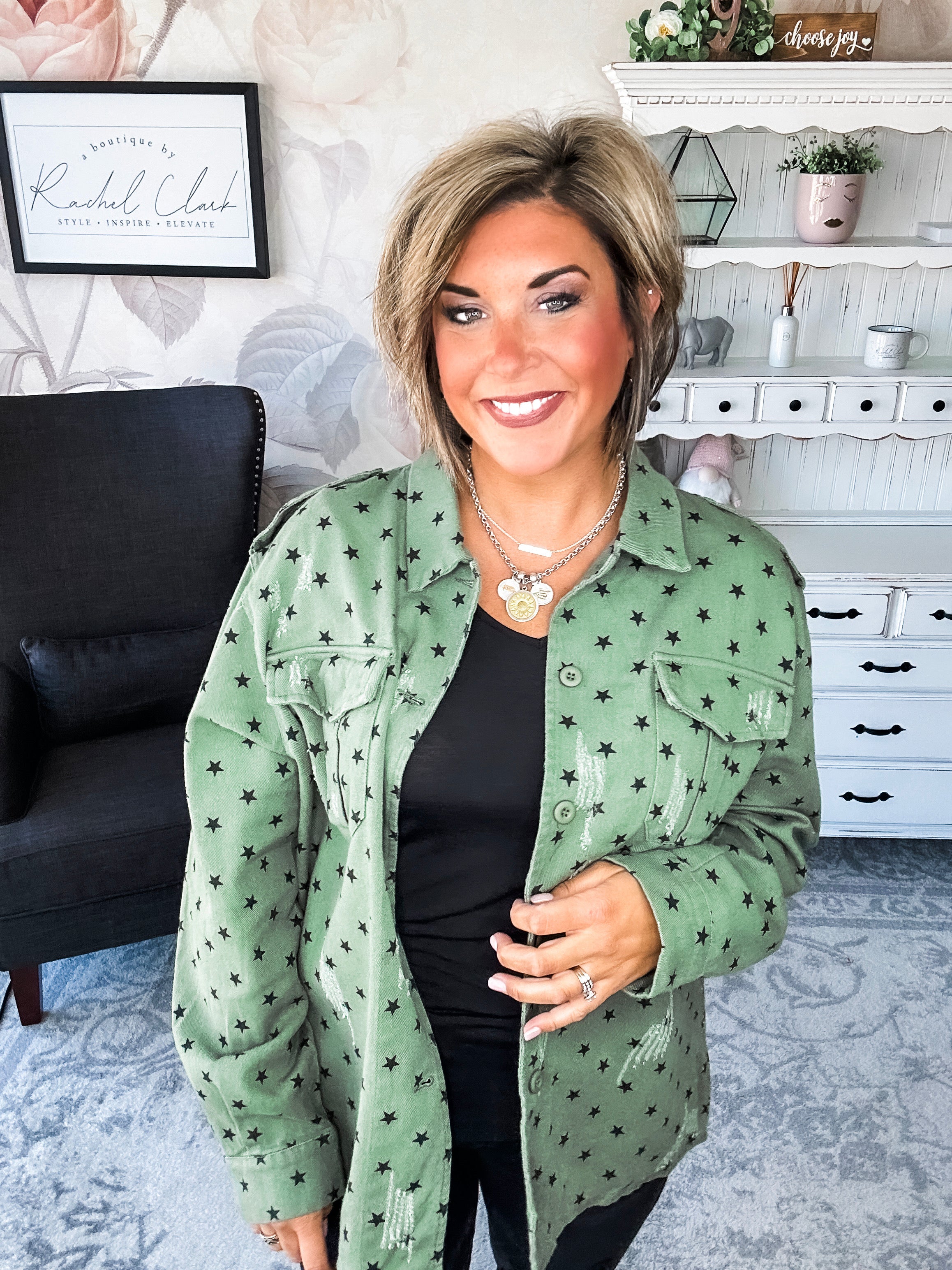 Star of the Show Distressed Shacket