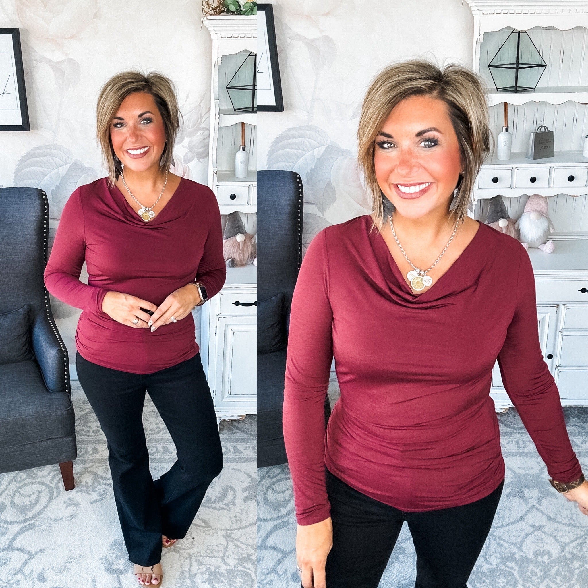 Treat Me Like A Lady Top - Wine