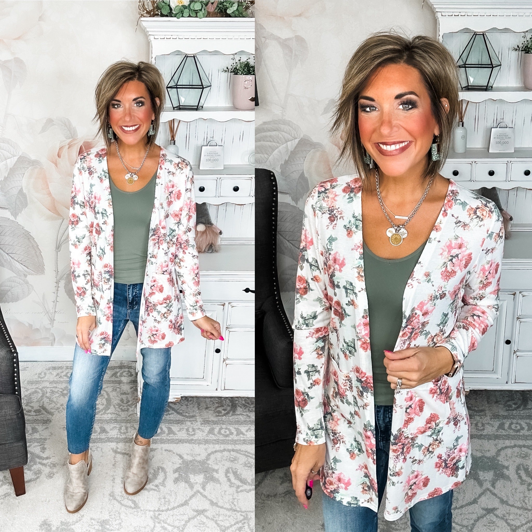 Anytime You Want Floral Cardigan - Ivory