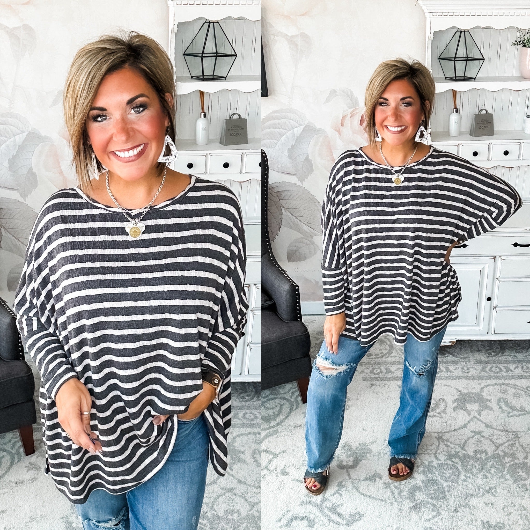 See My Whole Life Boxy Top - Grey