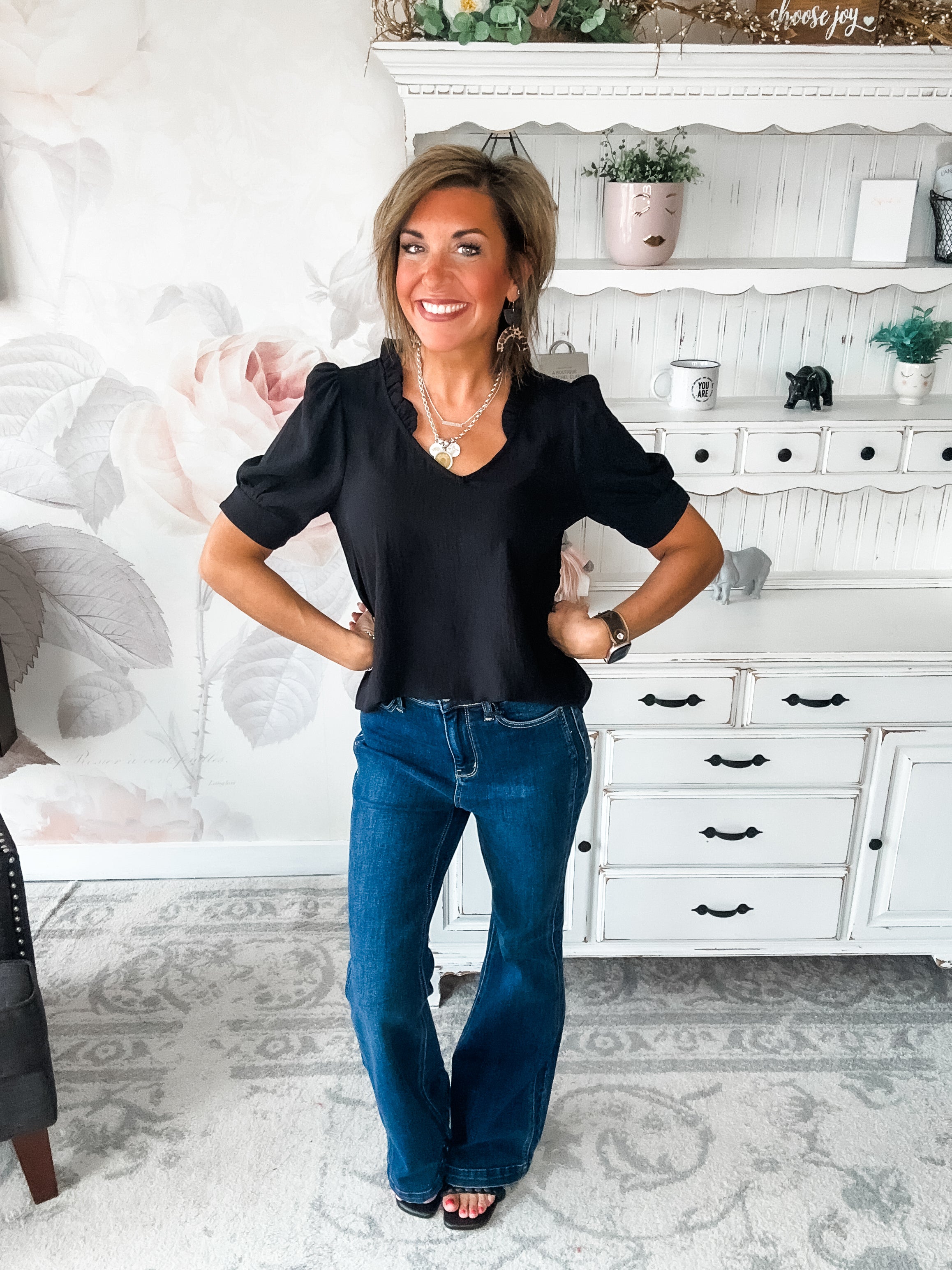 While You're Near Me Blouse - Black