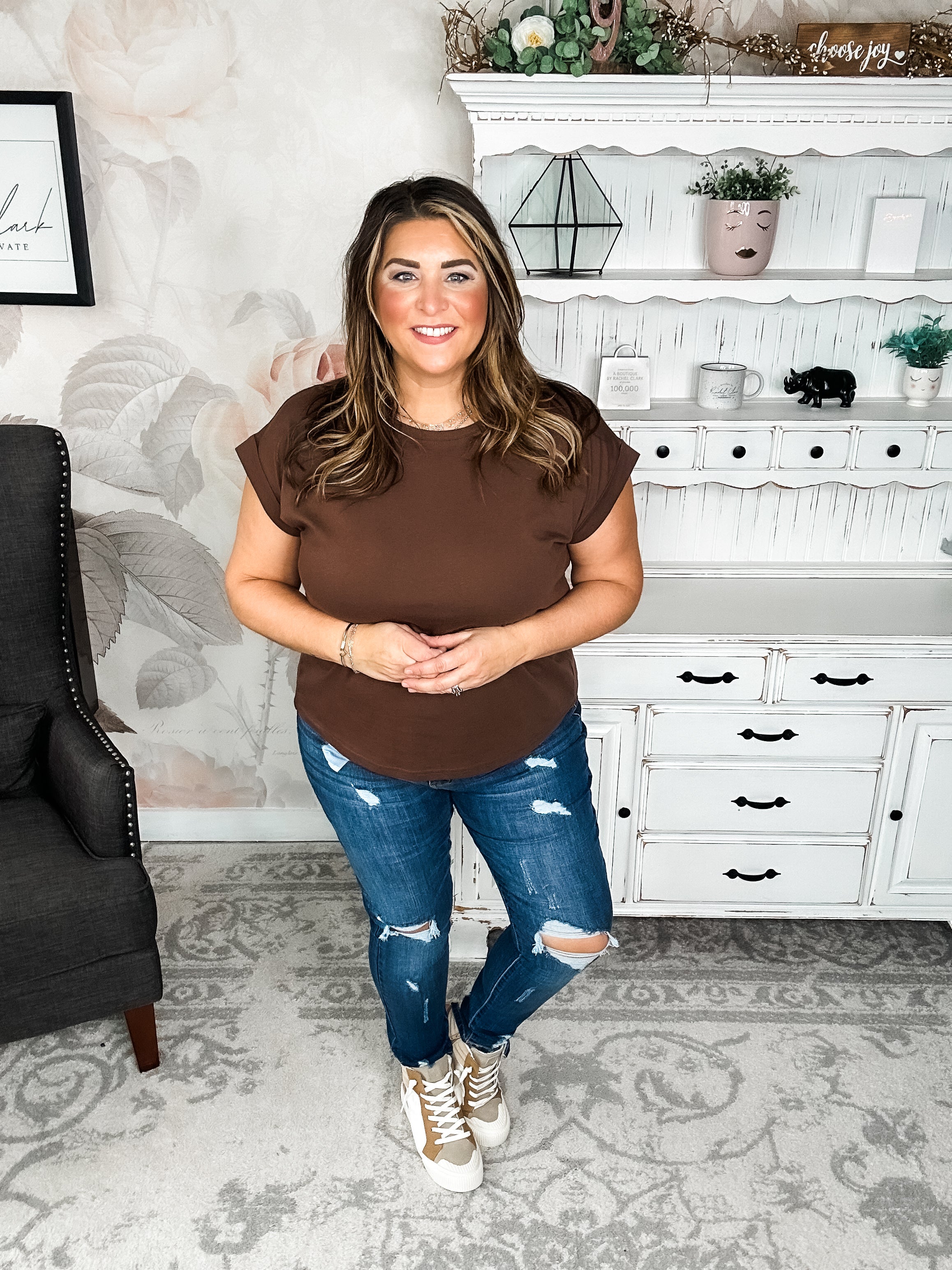 BLACK FRIDAY EXCLUSIVE - Up All Night Short Sleeve Tee - Brown