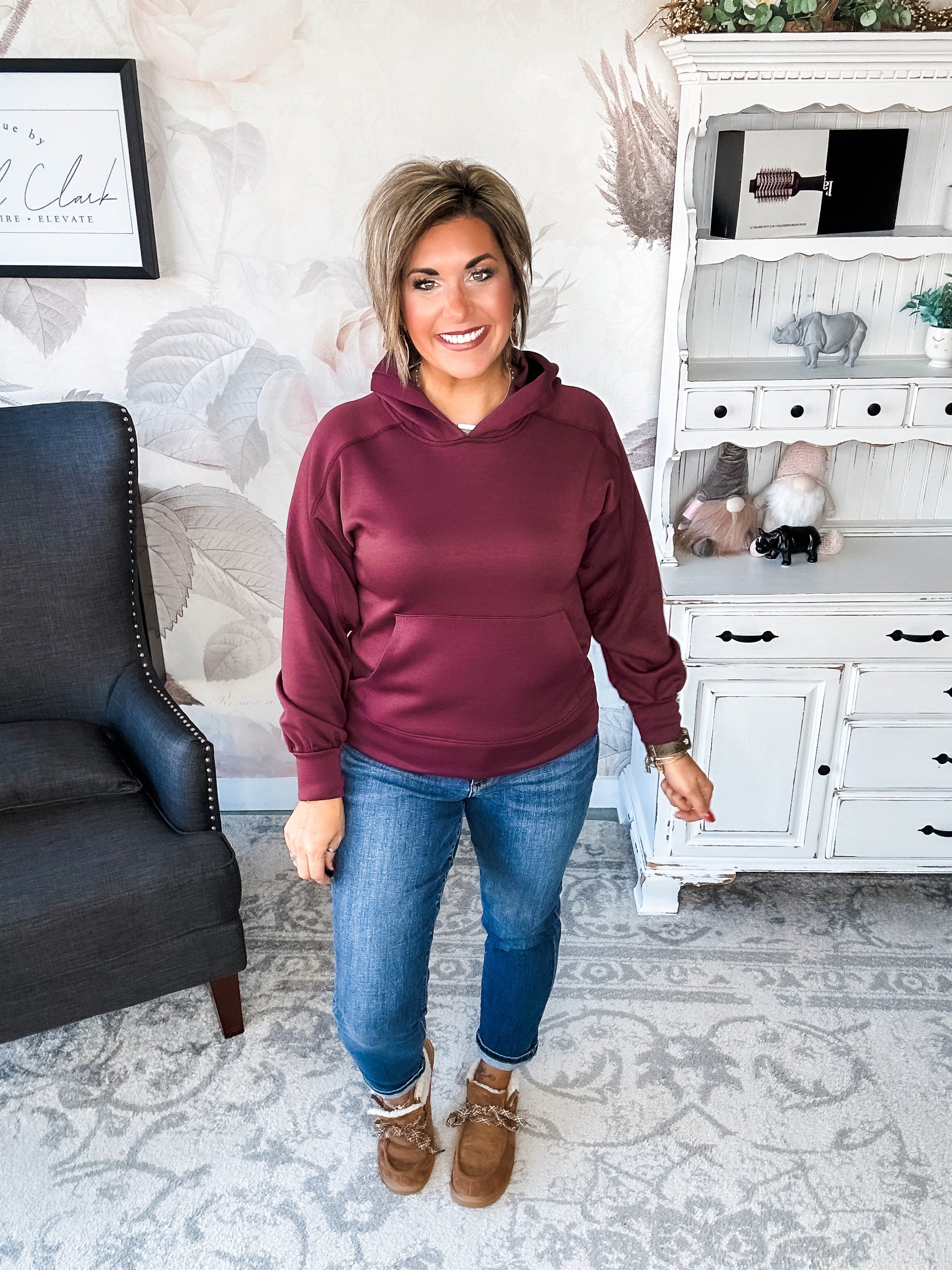 Charmed On The Weekend Hoodie - Wine