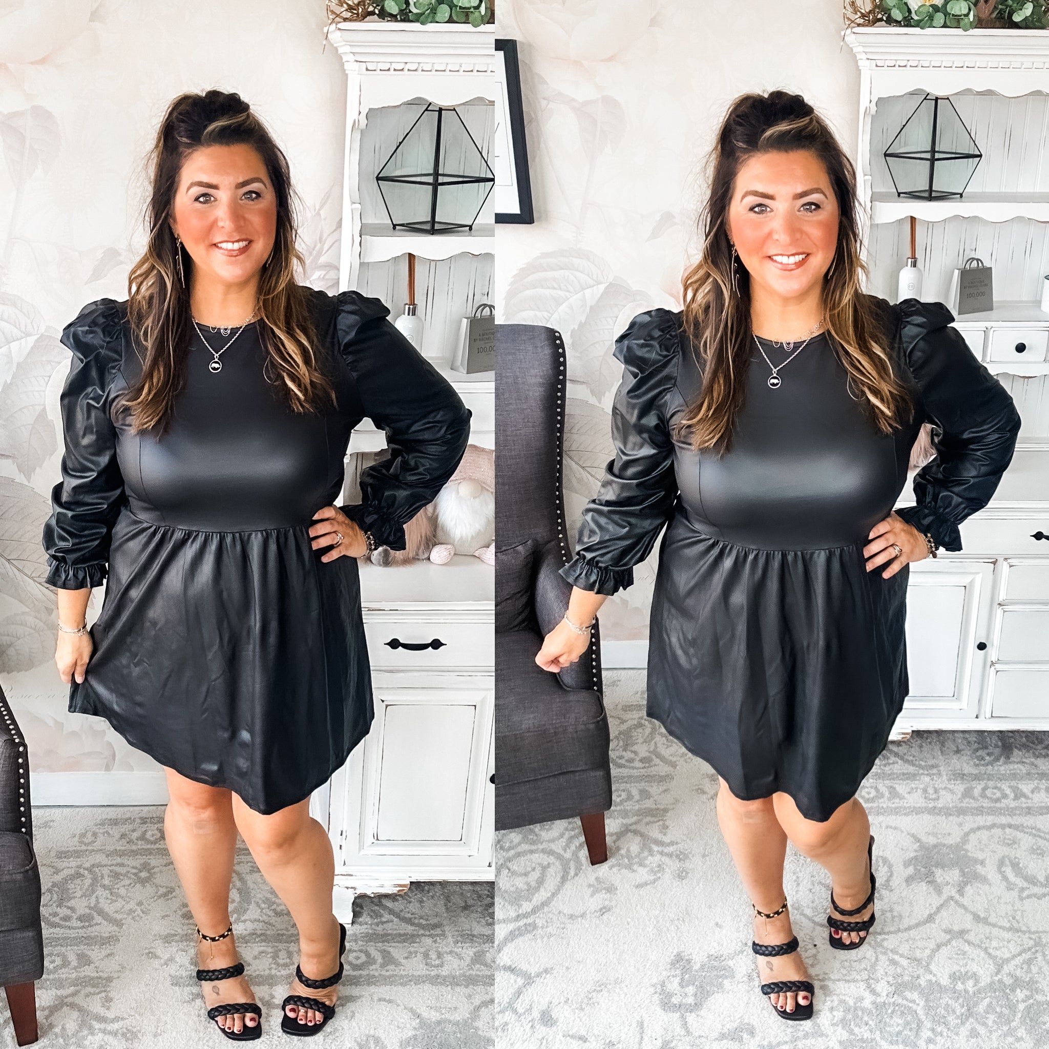 To The Edge Faux Leather Dress