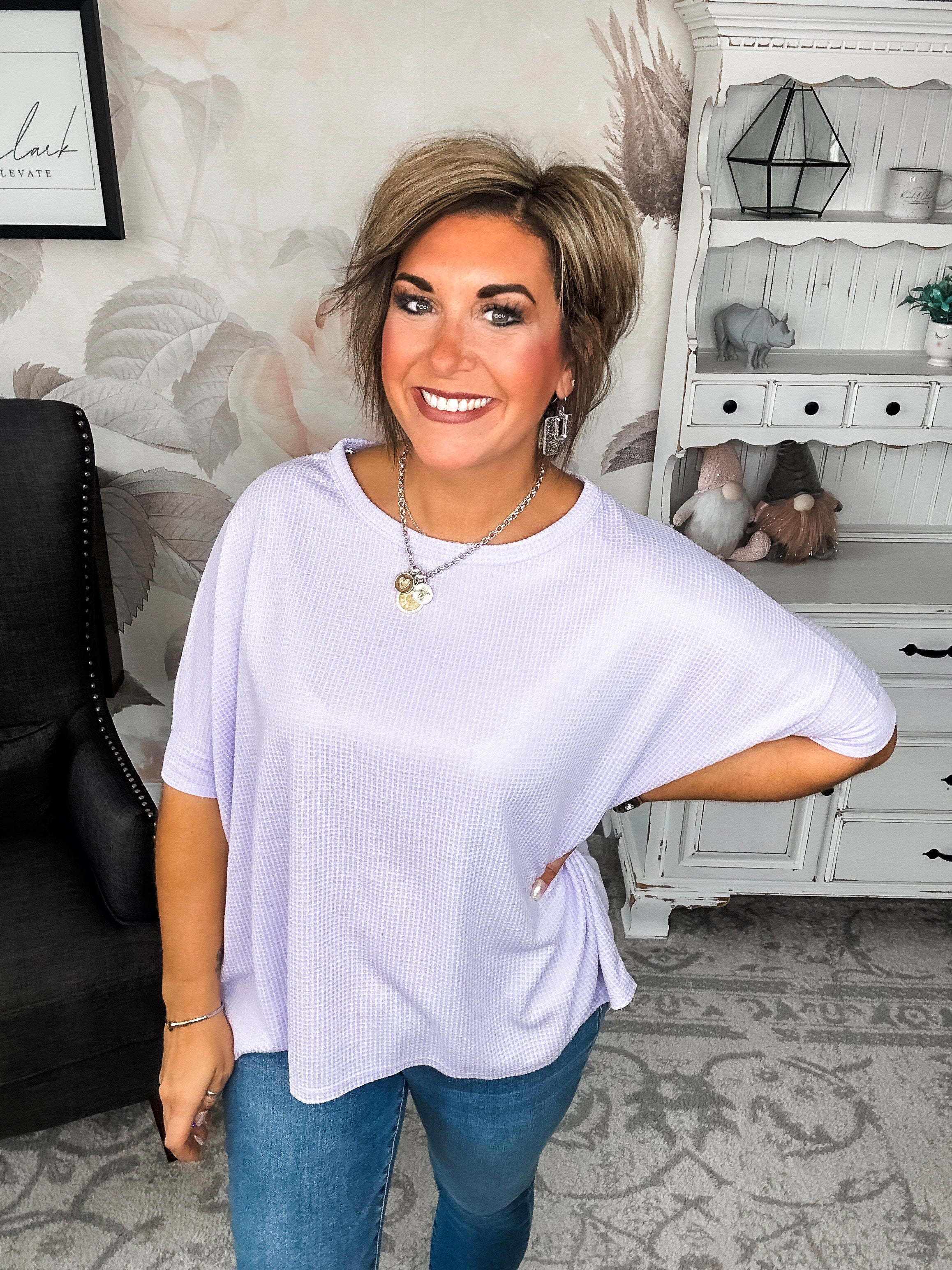 Wonderful Life Boxy Top - Lilac Mist