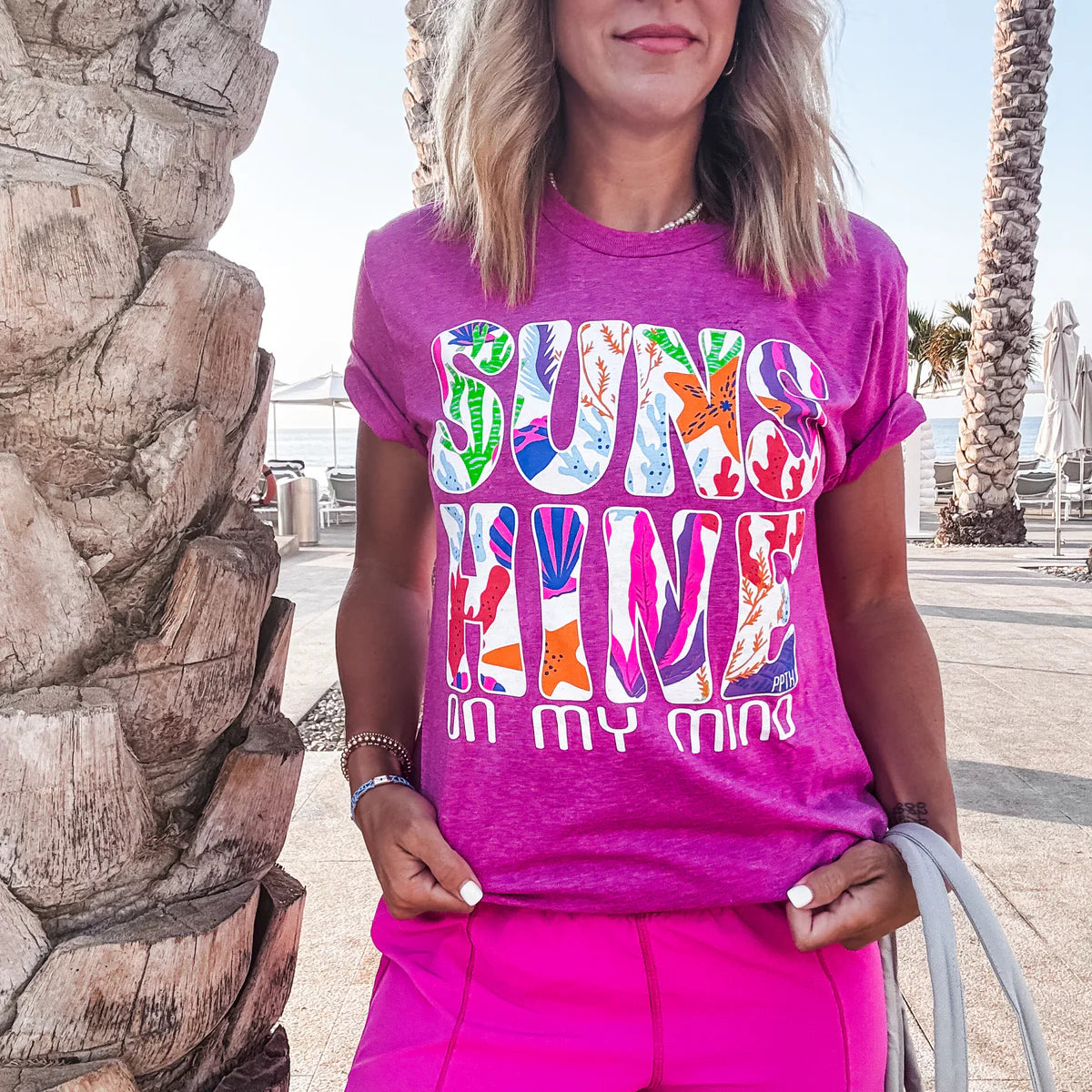 Sunshine On My Mind Graphic Tee - Pink