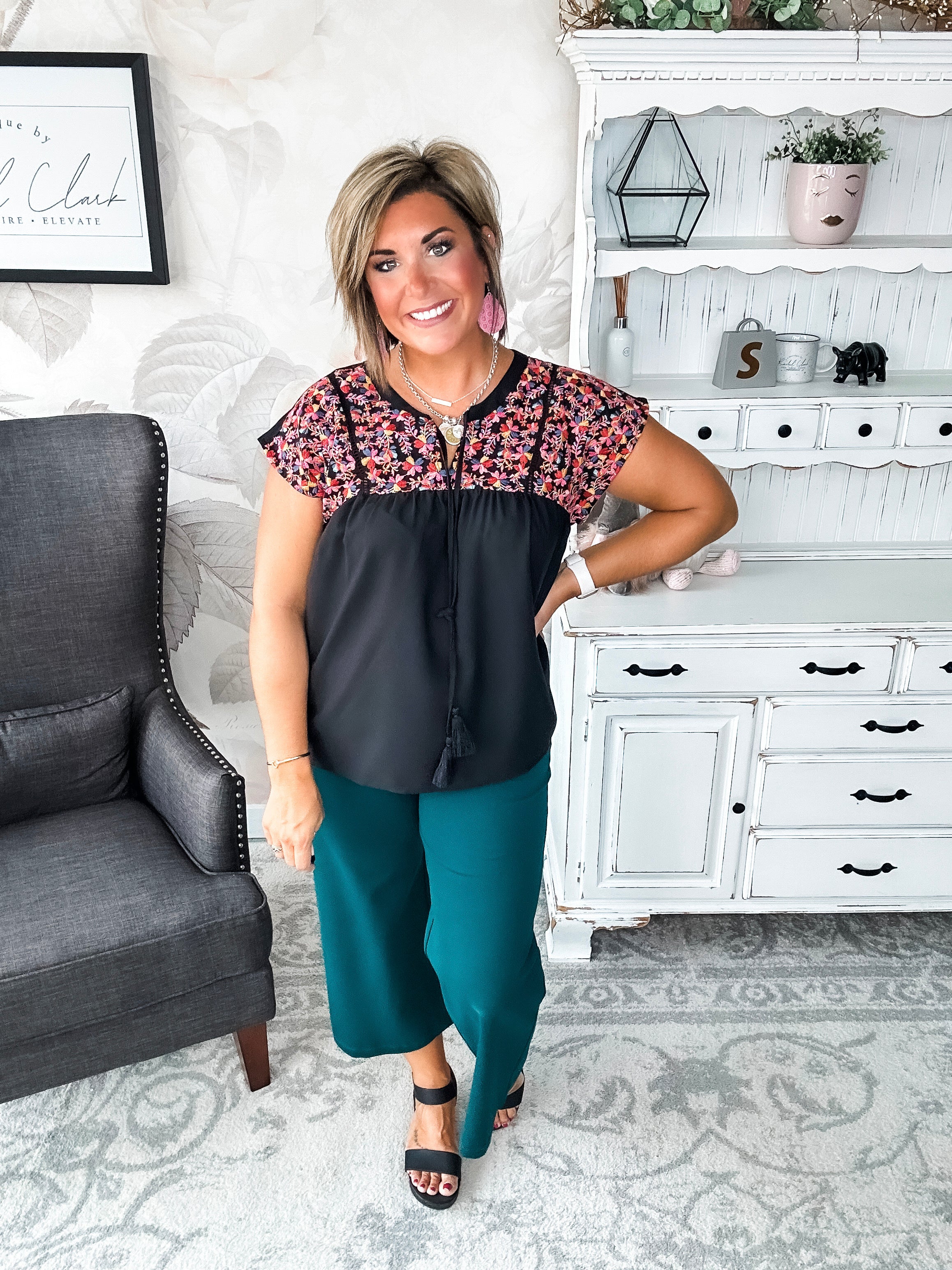 Listen To Your Heart Blouse - Black