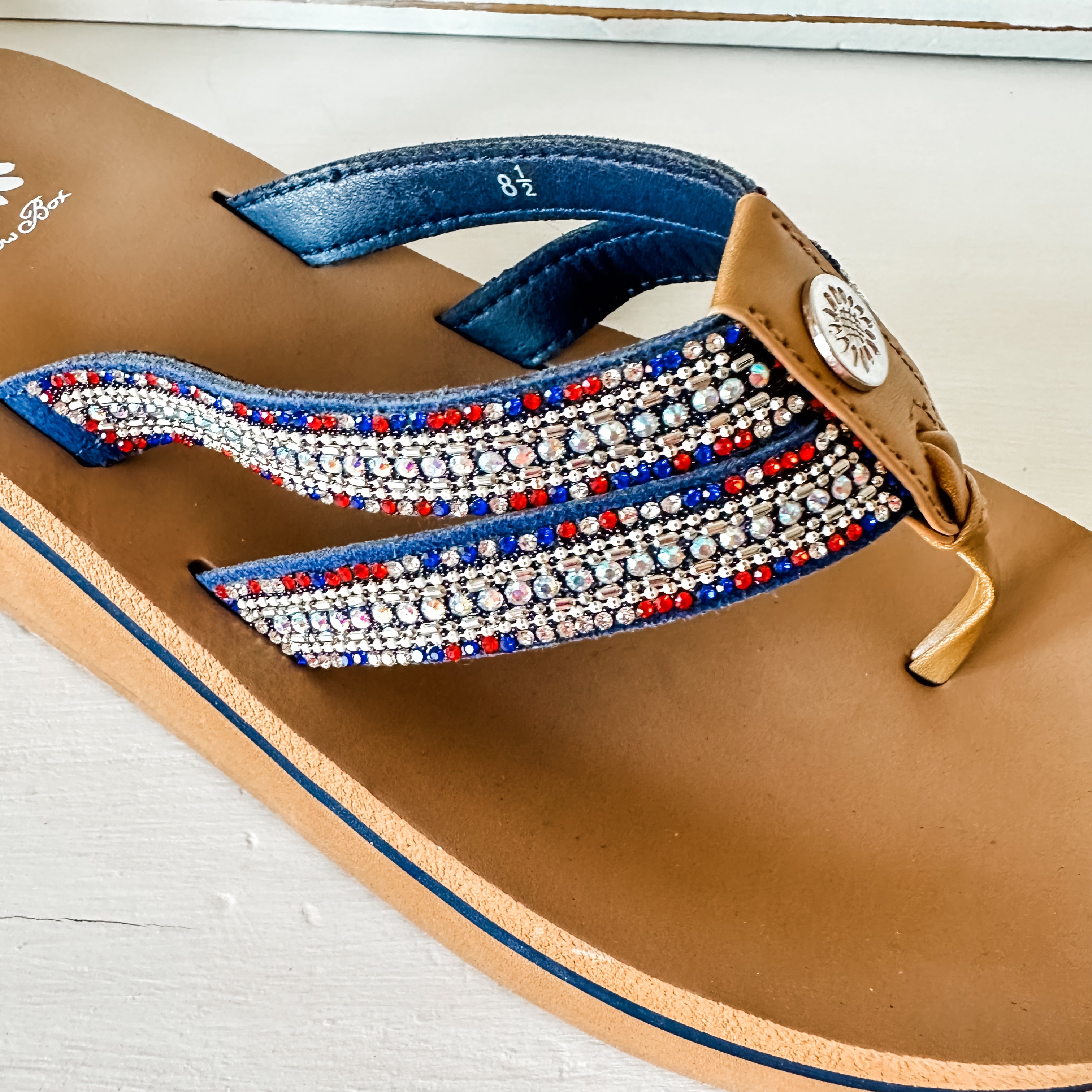 Krista Flatform Sandal - Navy Multi