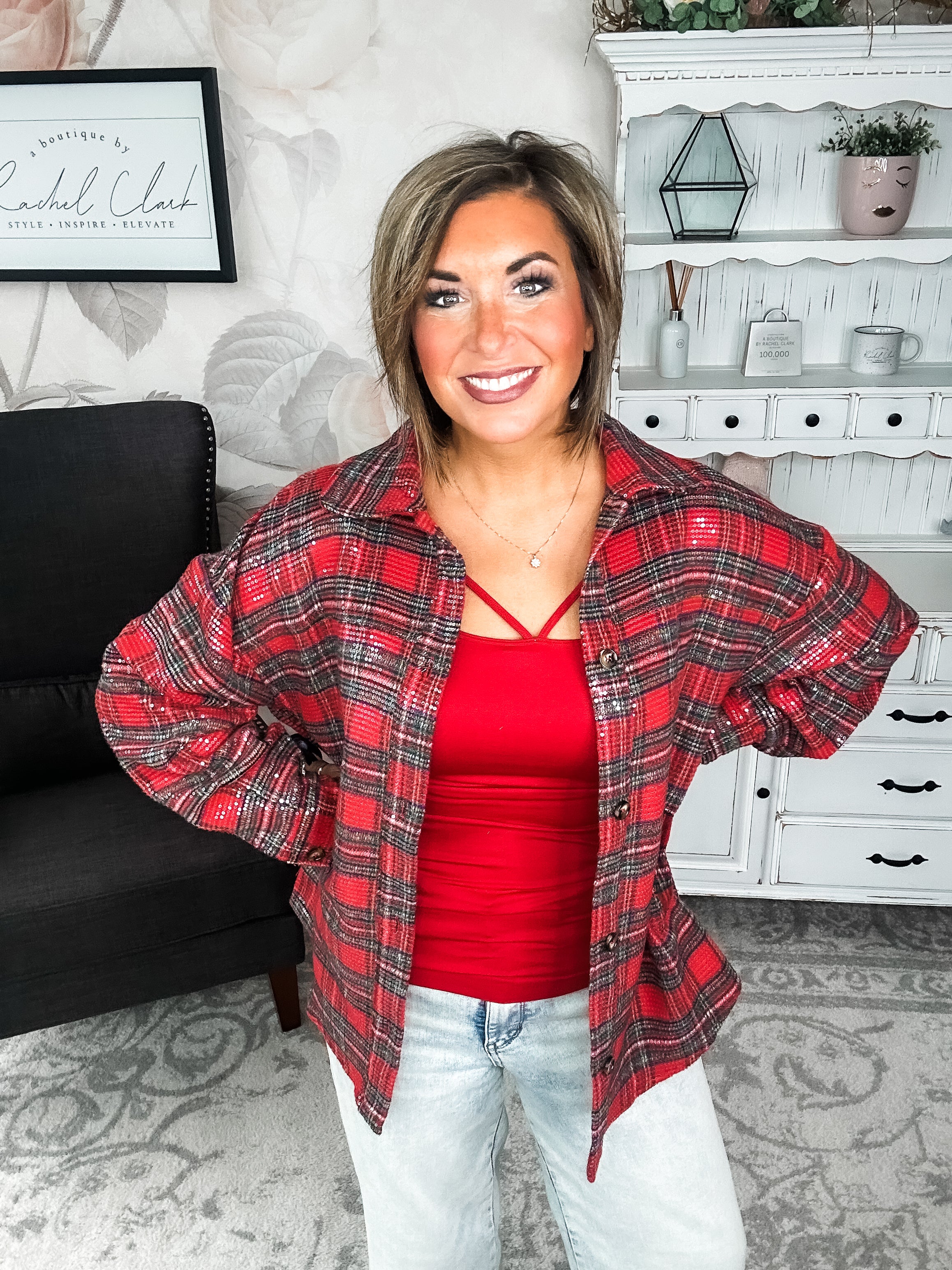 Tinsel Town Plaid Button Down