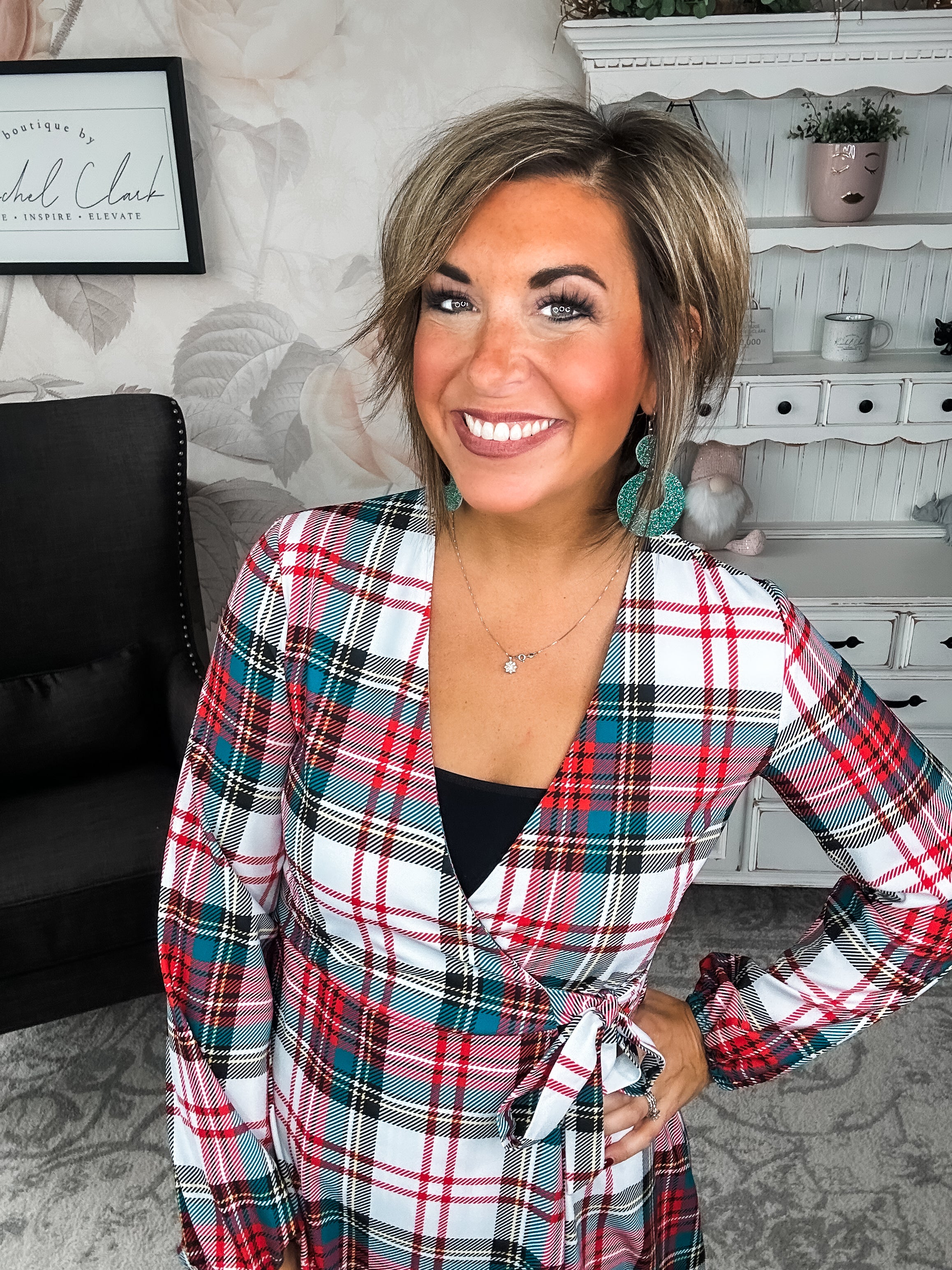 Scotch On The Rocks Plaid Christmas Dress