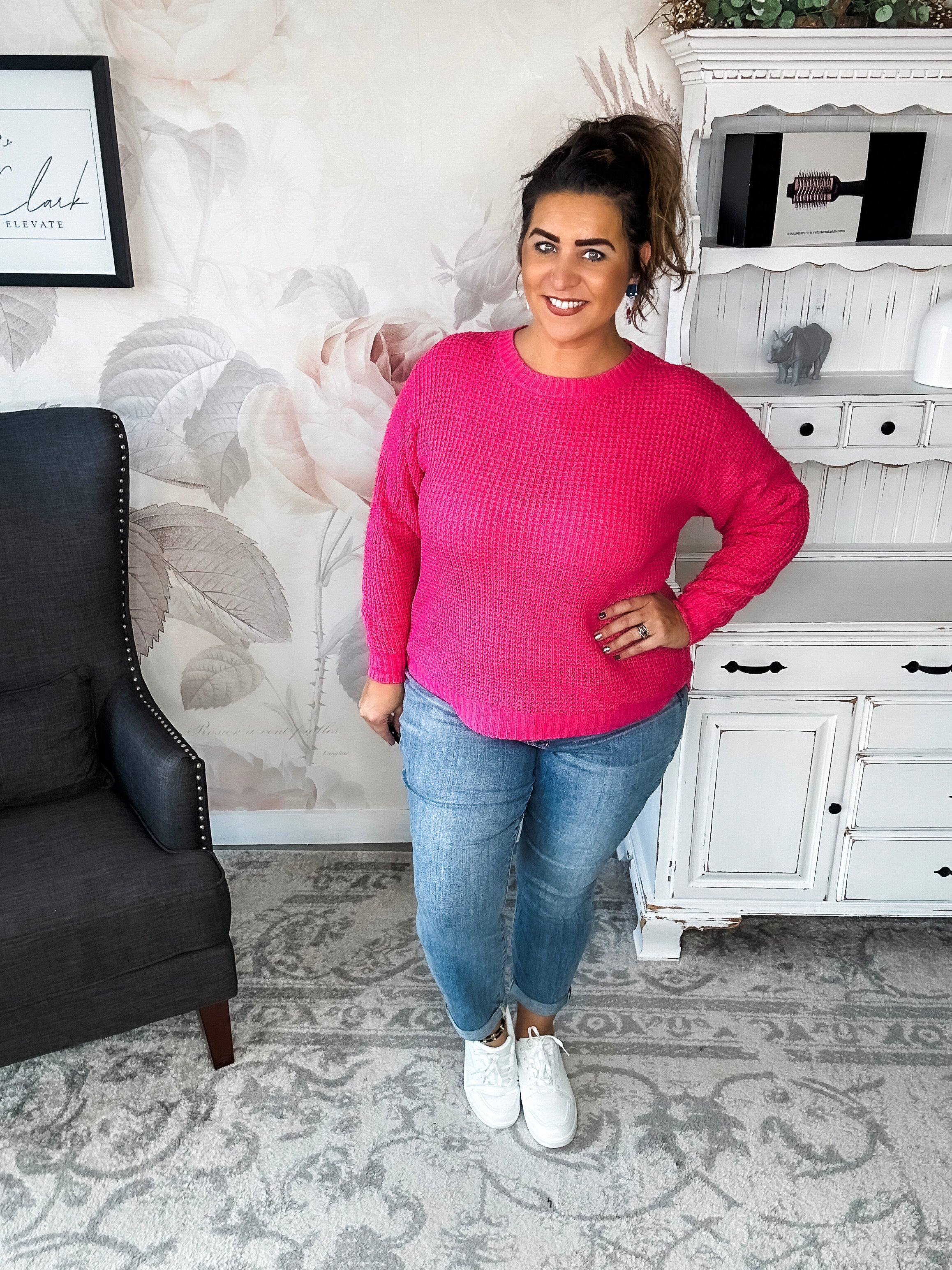 Looking For This Sweater - Fuchsia