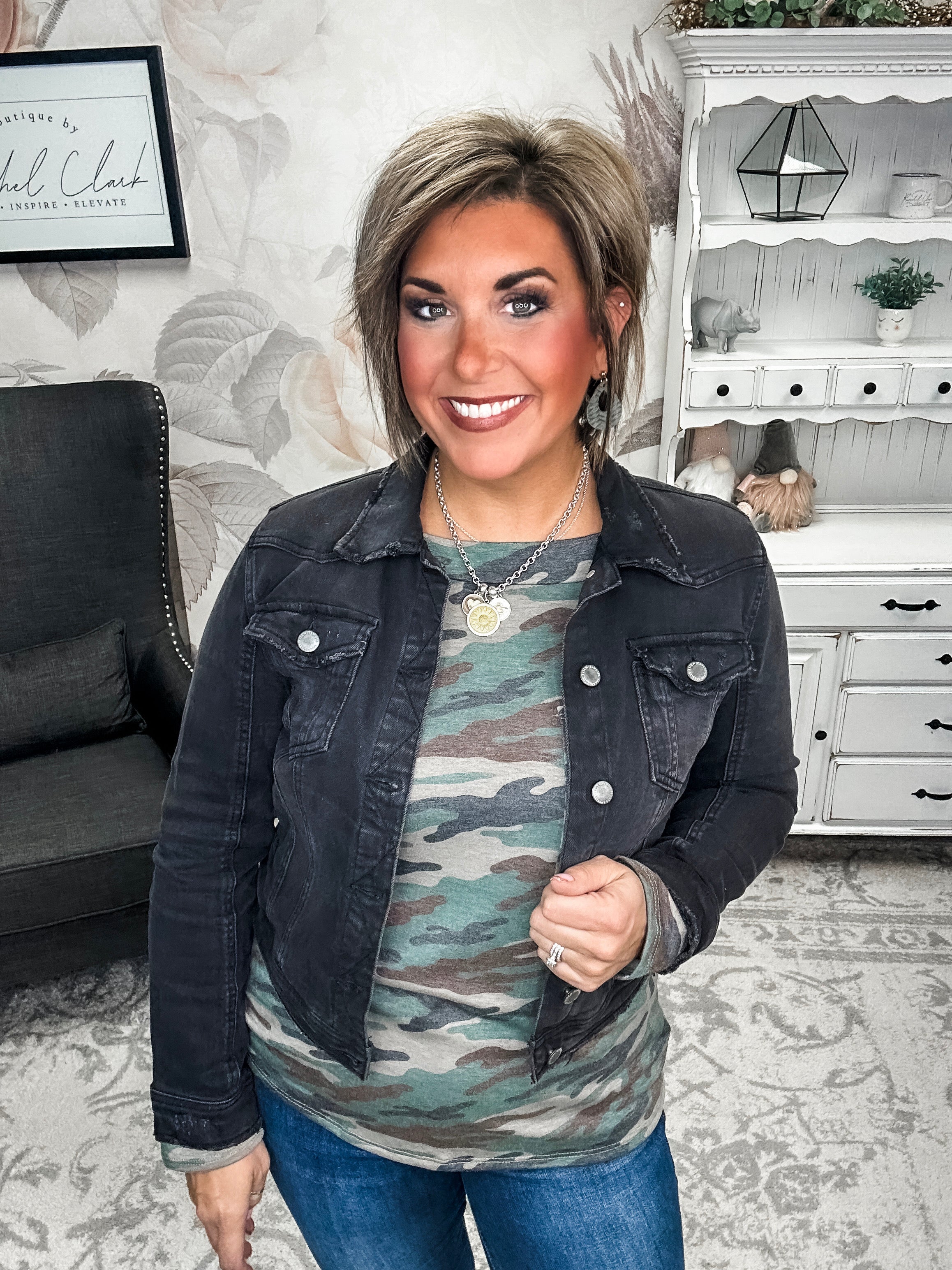 Sitting All Alone Camo Top