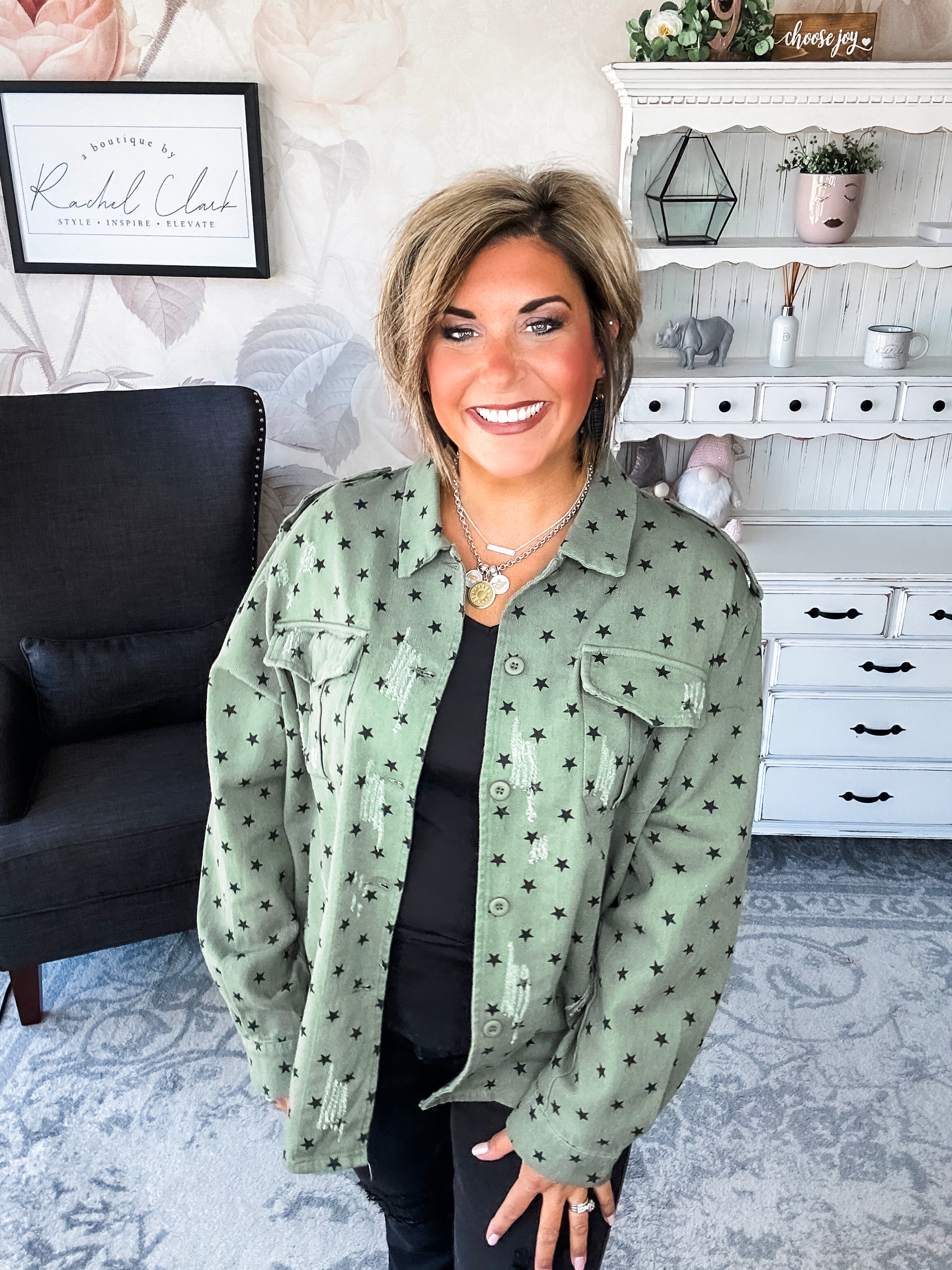 Star of the Show Distressed Shacket