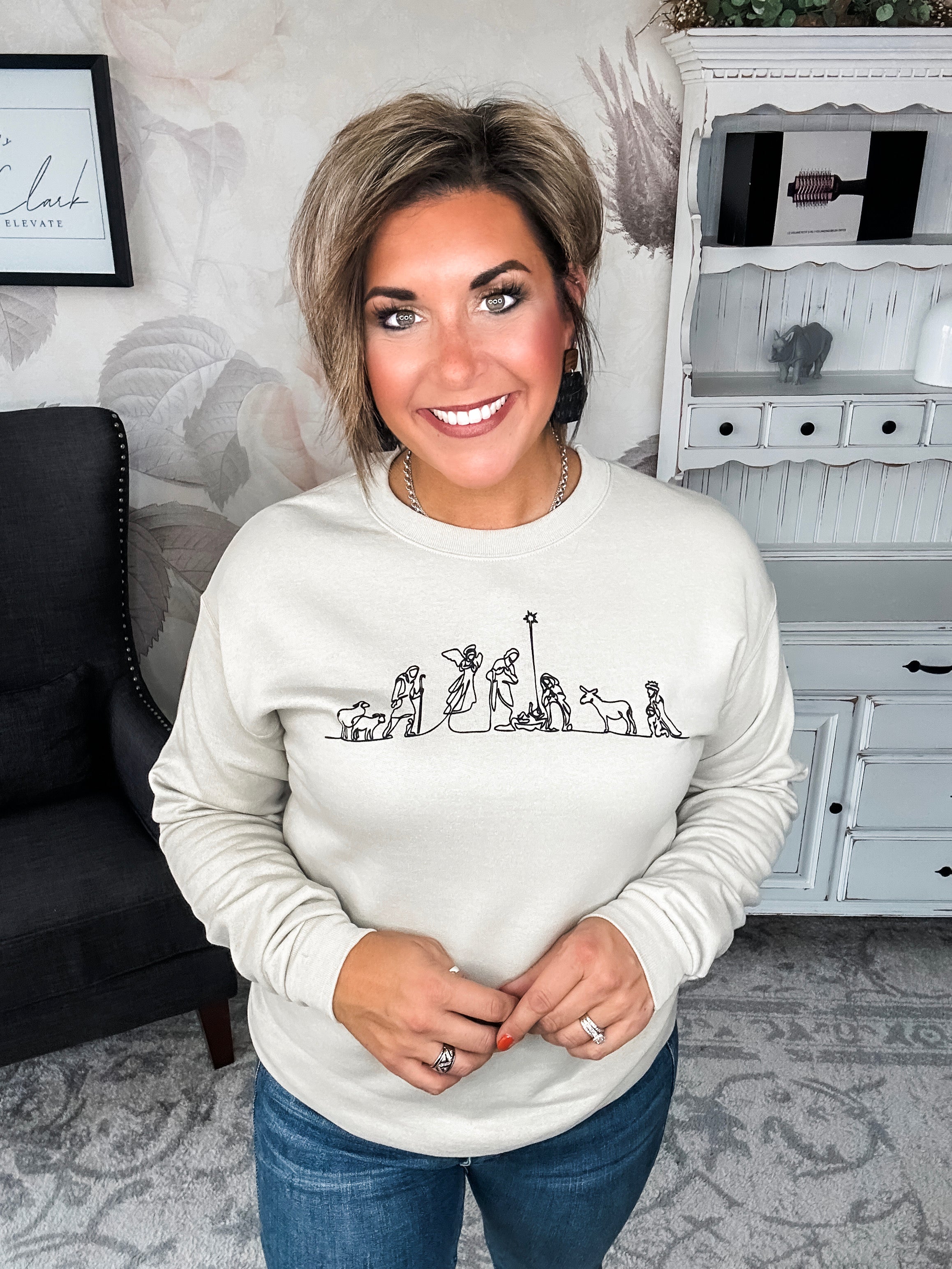 Nativity Scene Pullover Sweatshirt