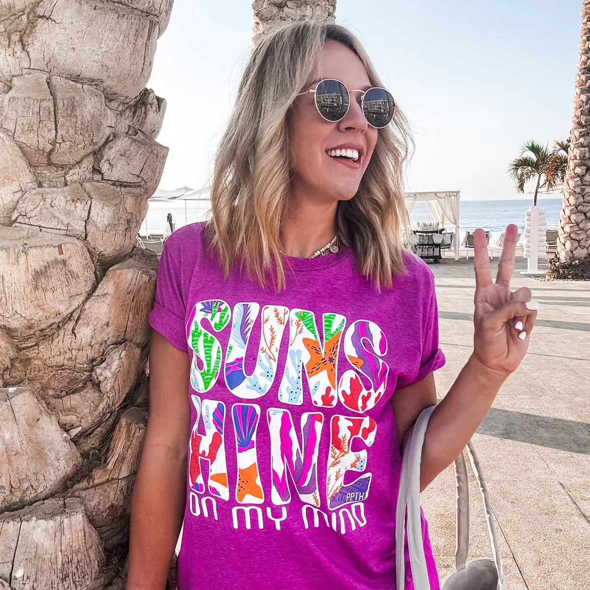 Sunshine On My Mind Graphic Tee - Pink