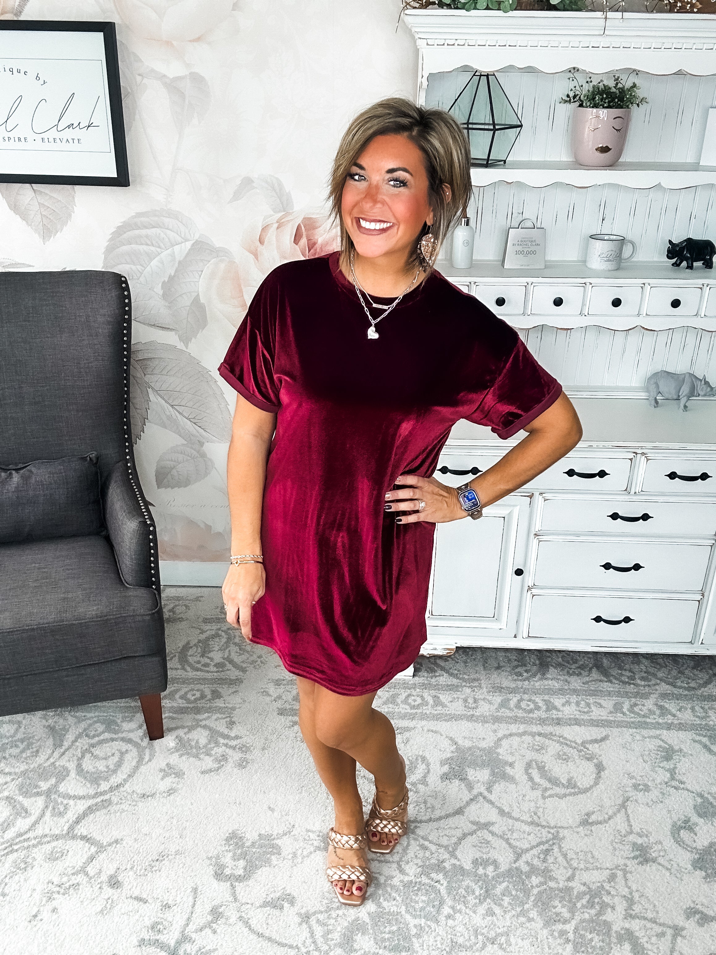 Perfect Memories Velvet Shirt Dress