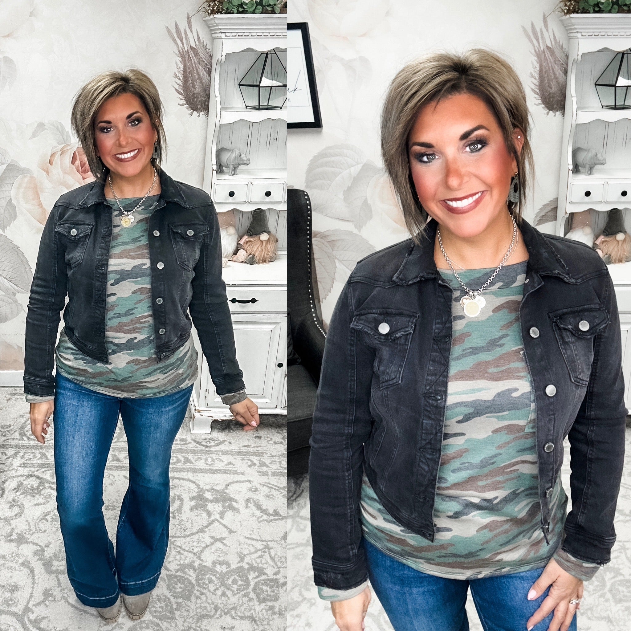 Sitting All Alone Camo Top