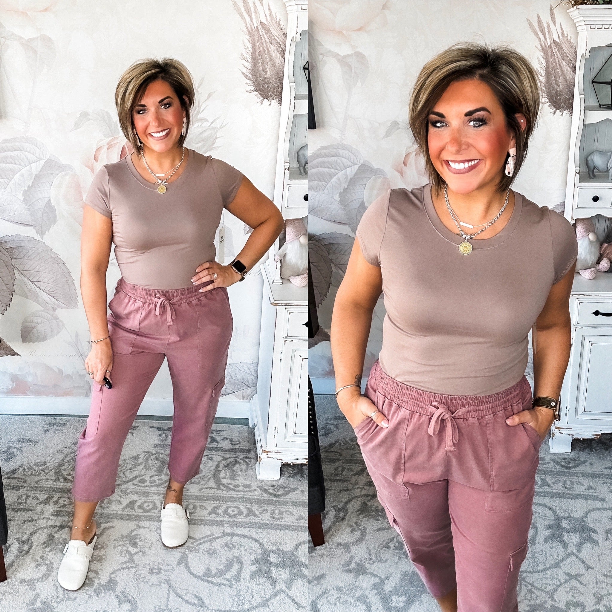 Ampersand Avenue Cargo Crop - Mauve