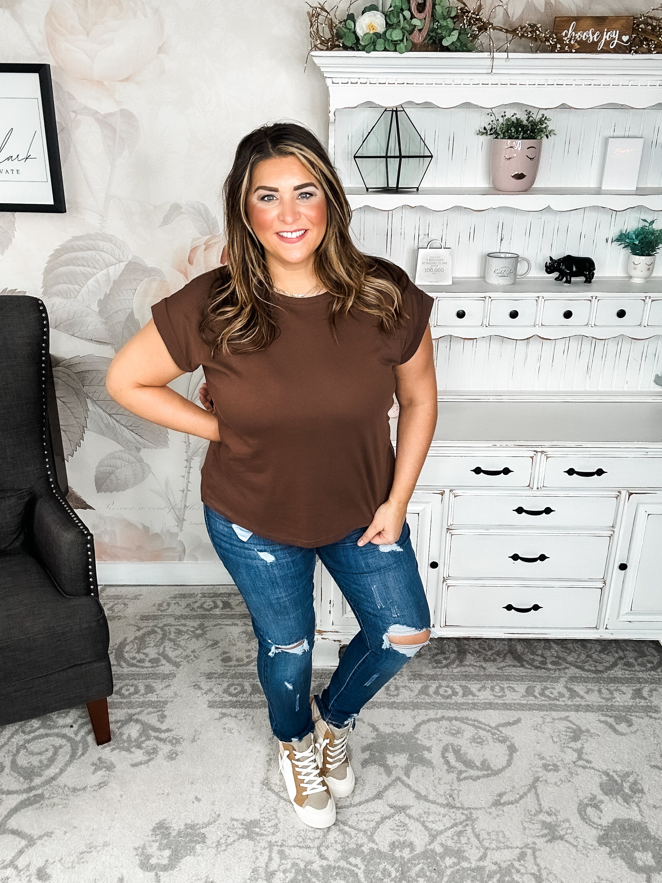 BLACK FRIDAY EXCLUSIVE - Up All Night Short Sleeve Tee - Brown