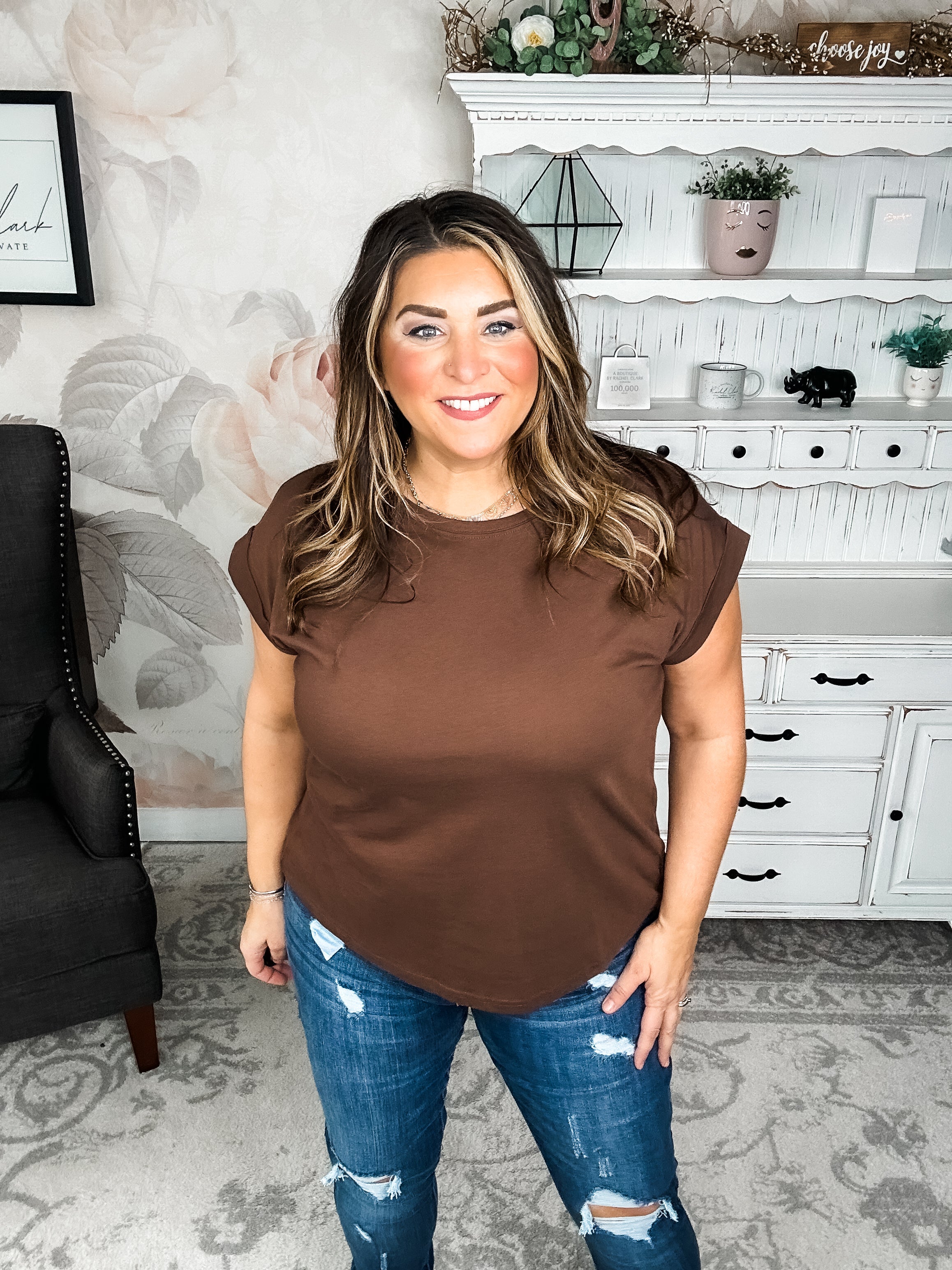 BLACK FRIDAY EXCLUSIVE - Up All Night Short Sleeve Tee - Brown