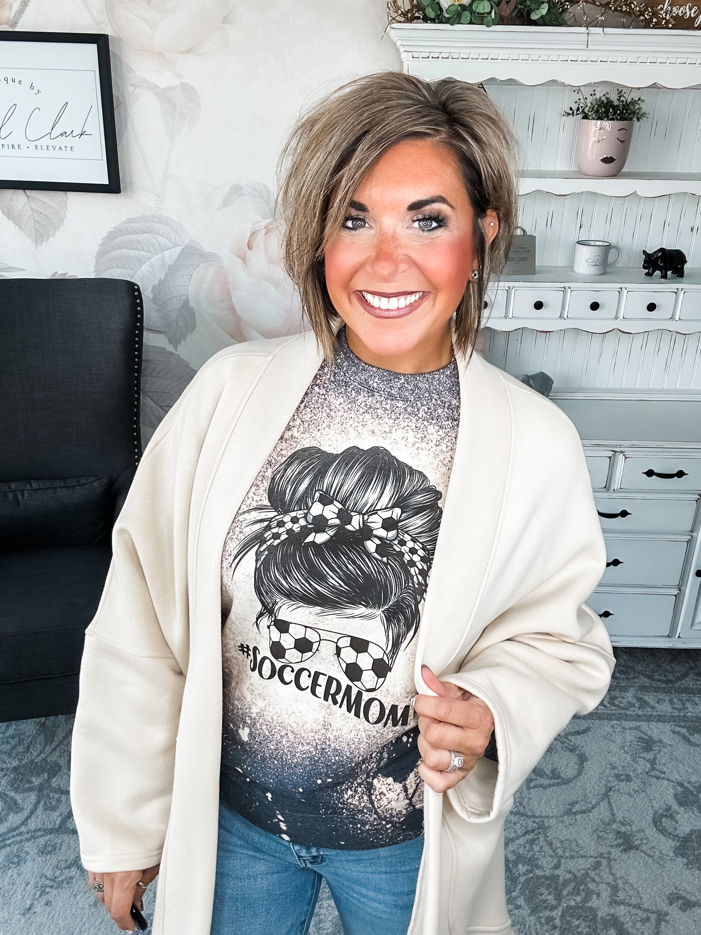 Soccer Mom Bleached Sweatshirt