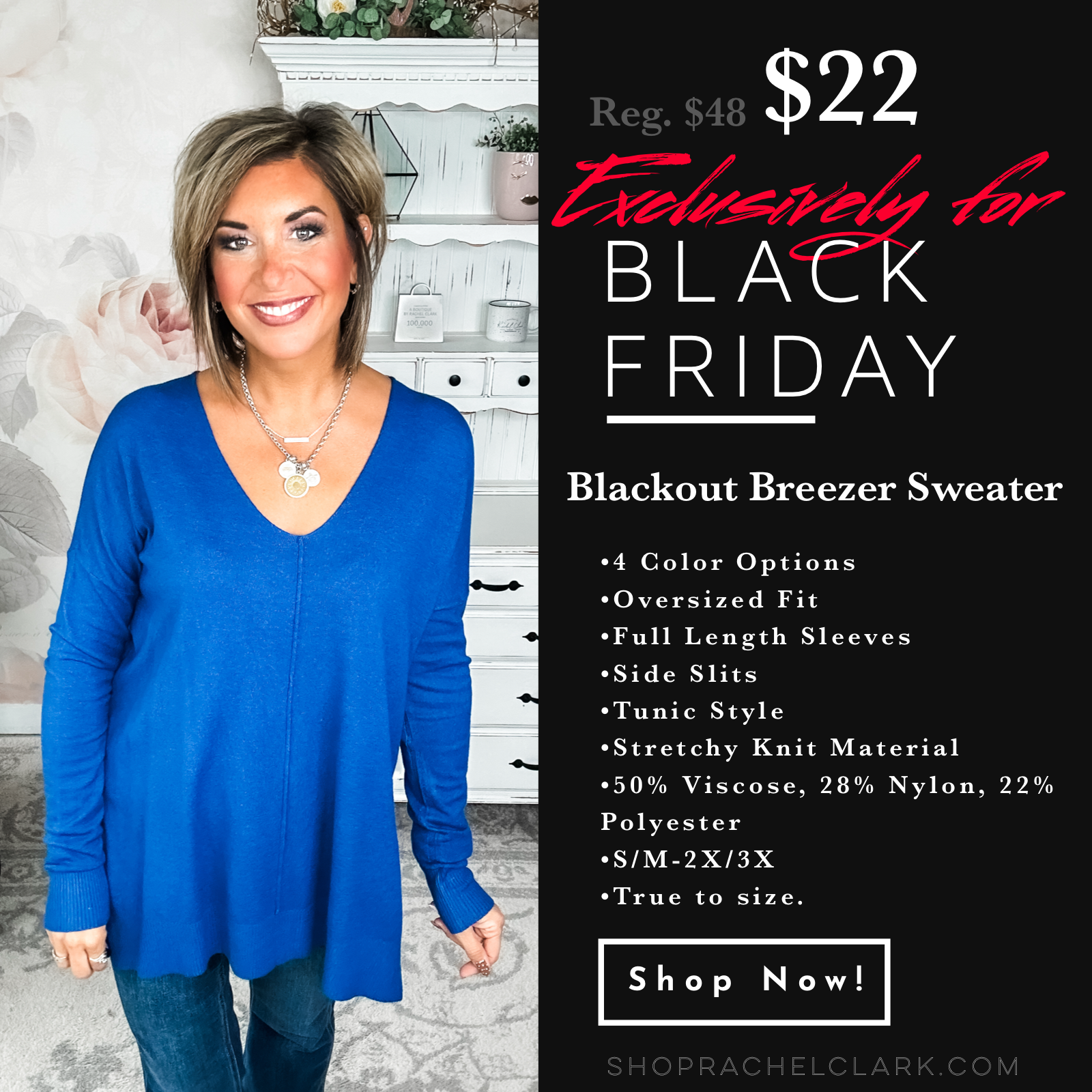 BLACK FRIDAY EXCLUSIVE - Blackout Breezer Sweater - Light Navy