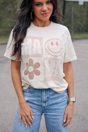 Mama Smiley Face Graphic Tee