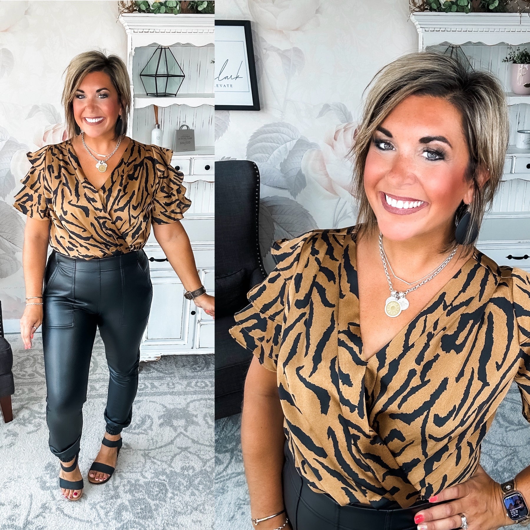 Feeling Sassy Zebra Bodysuit - Copper