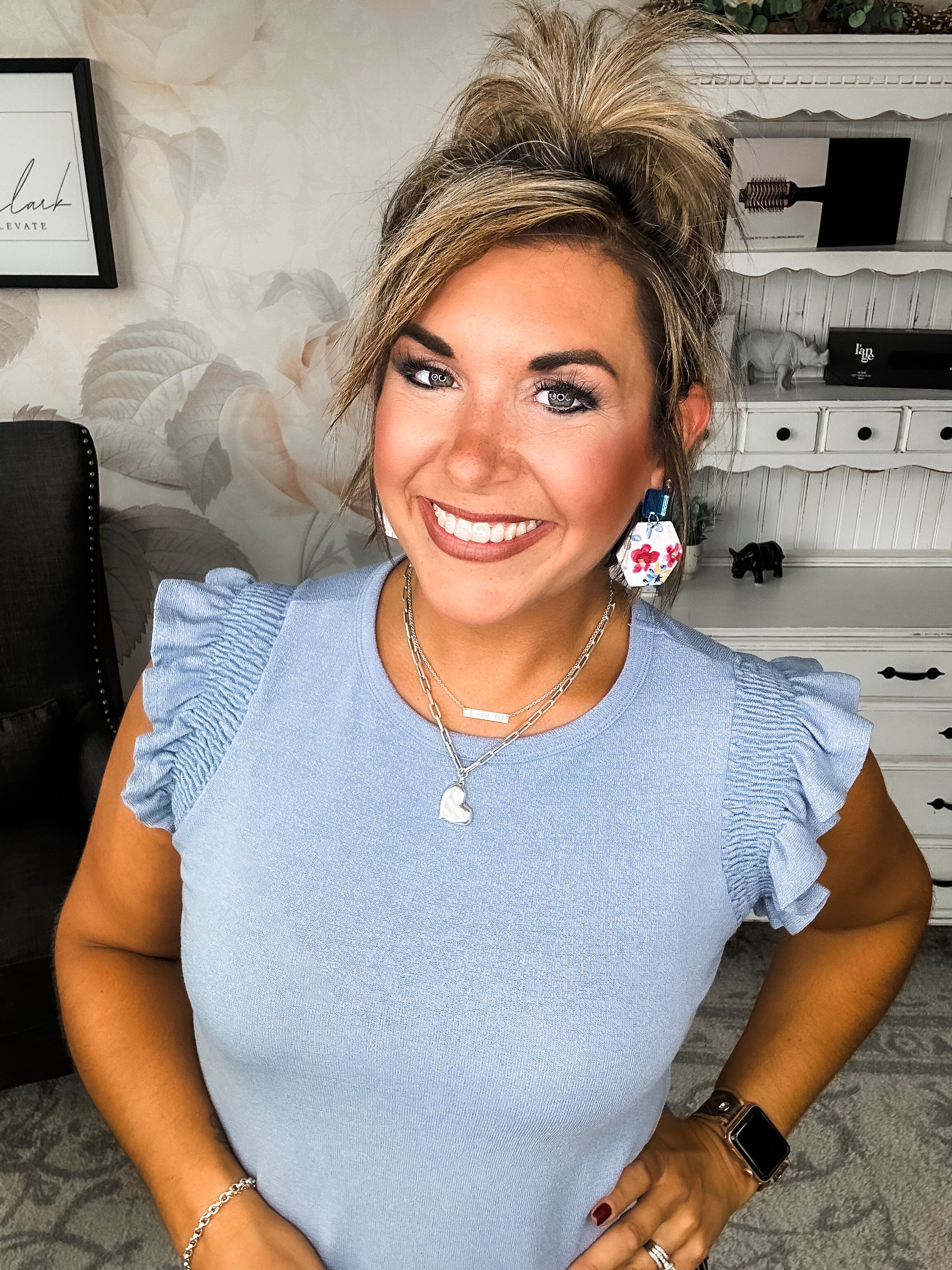 Keep Your Head Up Knit Top - Blue