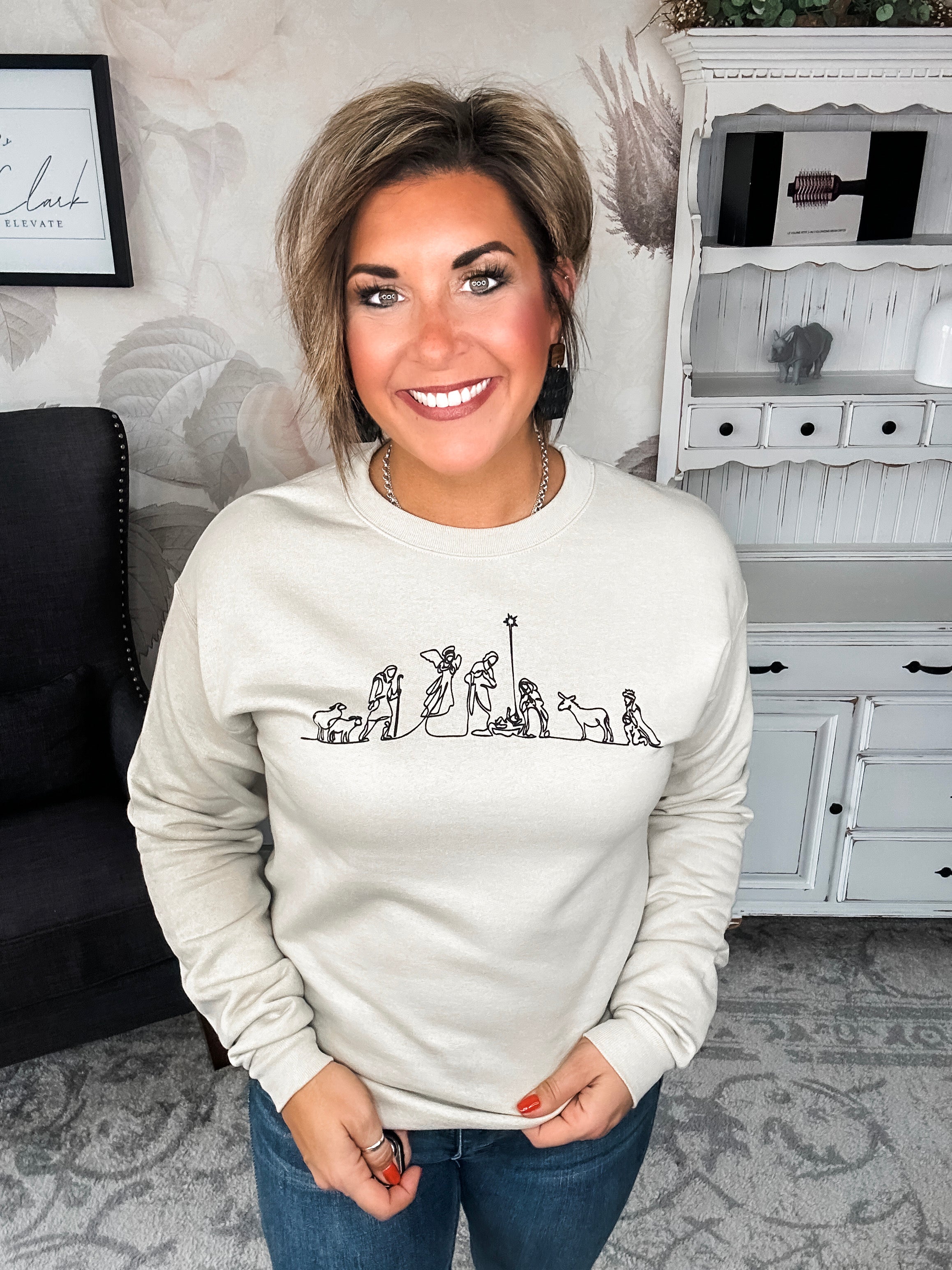 Nativity Scene Pullover Sweatshirt